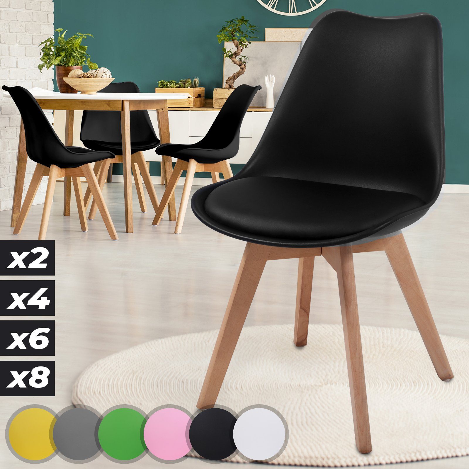 MIADOMODO Esszimmerstuhl Esszimmerstühle 2/4/6/8er Set - günstig online kaufen