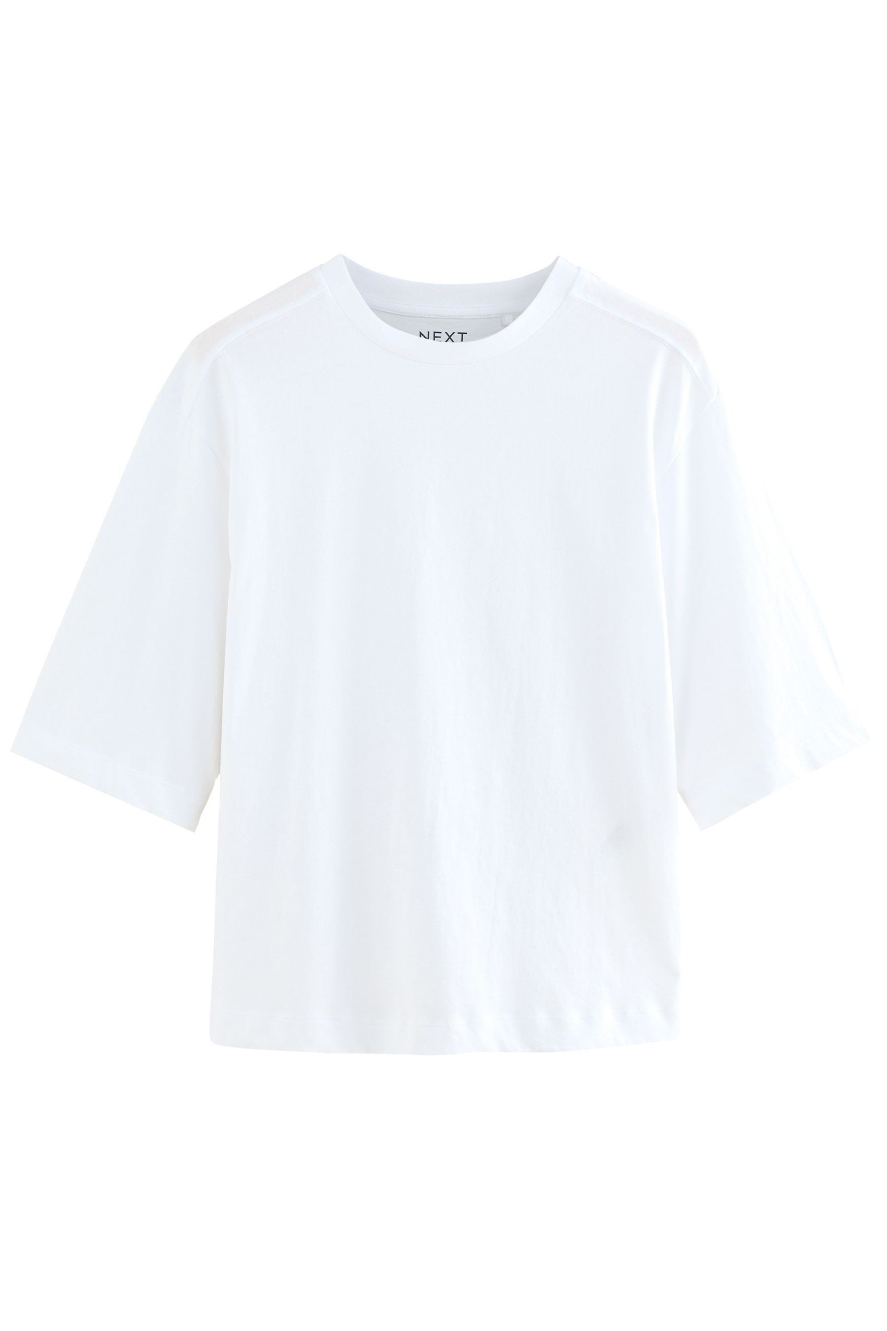 Next T-Shirt Kastiges Relaxed Fit T-Shirt mit halblangen Ärmeln (1-tlg) günstig online kaufen