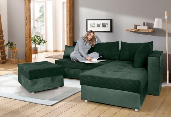 COLLECTION AB Ecksofa 30 Jahre Jubiläums-Modell ITALIA L-Form, mit Bettfunktion - Einrichtungsbeispiel