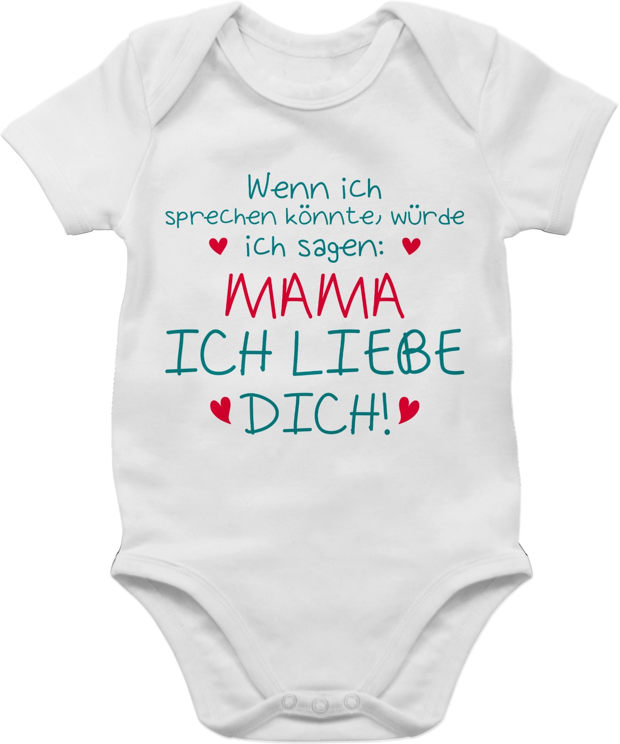 Shirtracer Shirtbody Mama ich liebe dich (1-tlg) Muttertagsgeschenk 1 Weiß