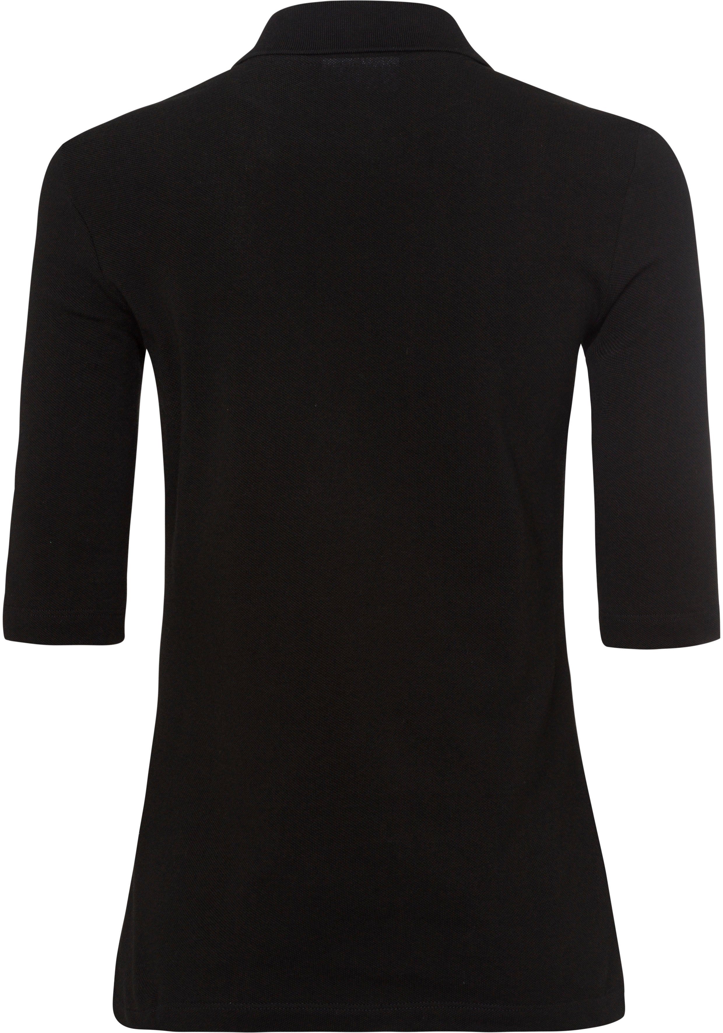 Lacoste Poloshirt mit tonigem Brust der Logo auf schwarz
