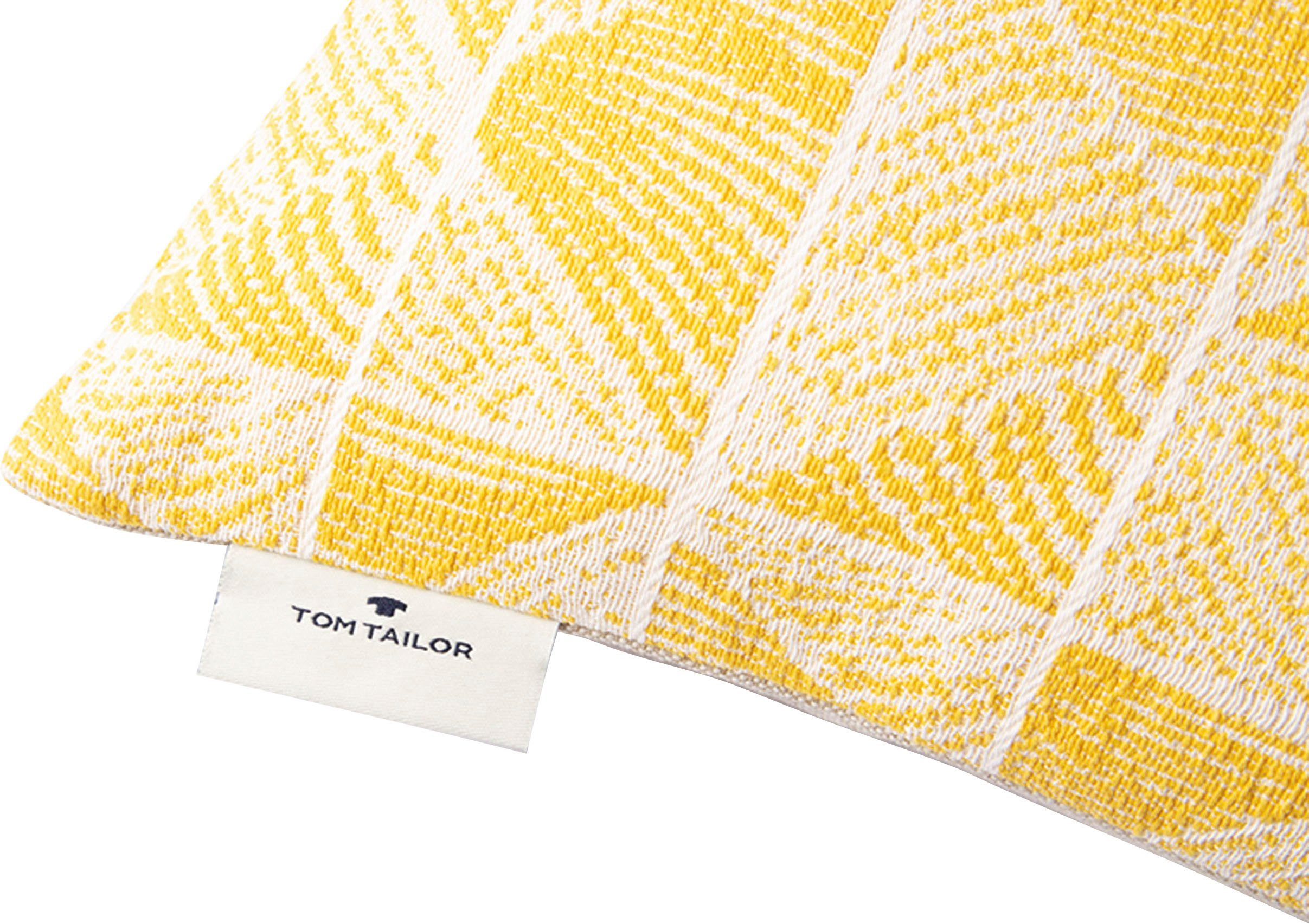 TOM TAILOR HOME Dekokissen gelb/sonnengelb ohne Squared Triangle, Leinenoptik, unifarbener Rückseite Kissenhülle in Füllung