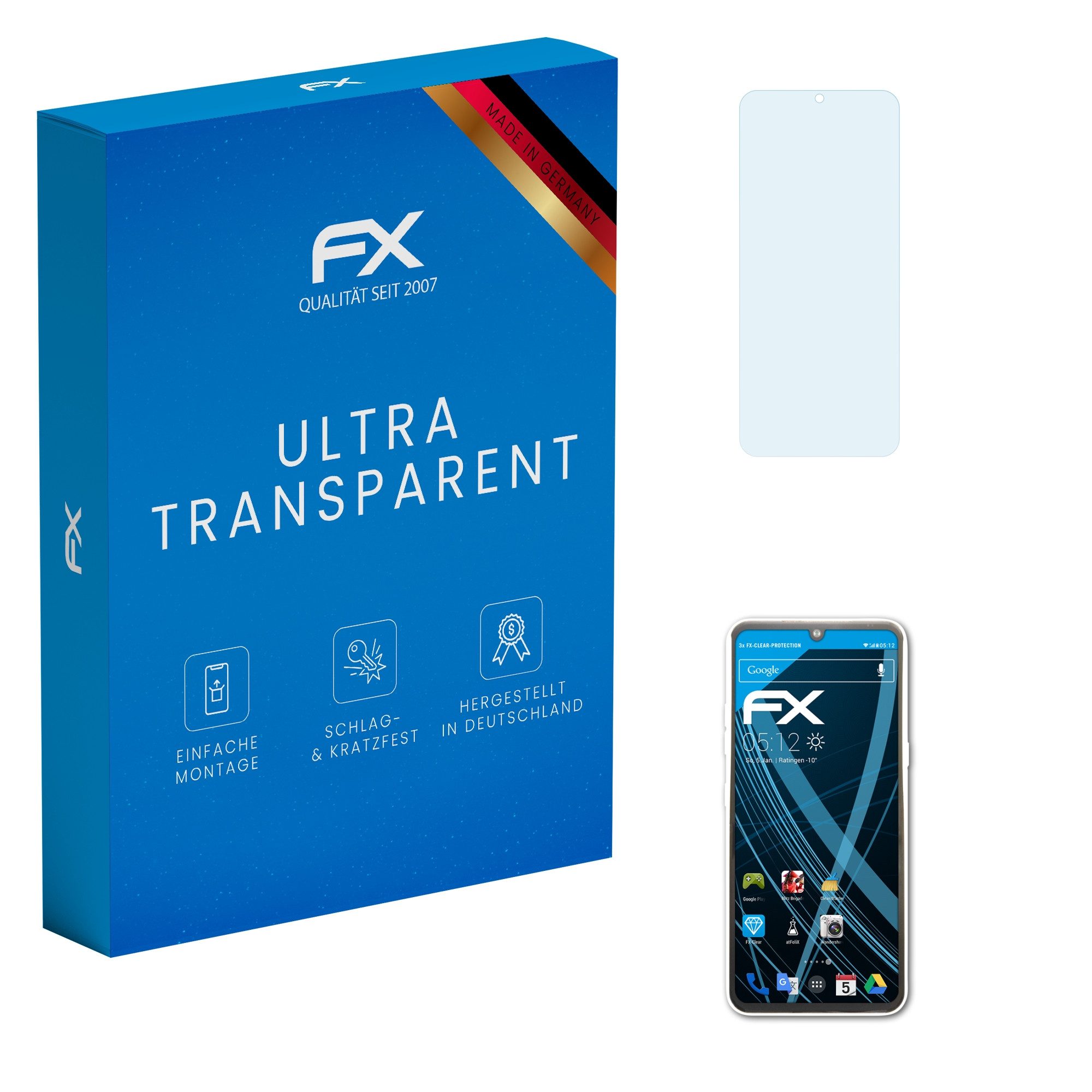 atFoliX Schutzfolie Displayschutz für LG V60 ThinQ 5G, (3 Folien), Ultraklar und hartbeschichtet