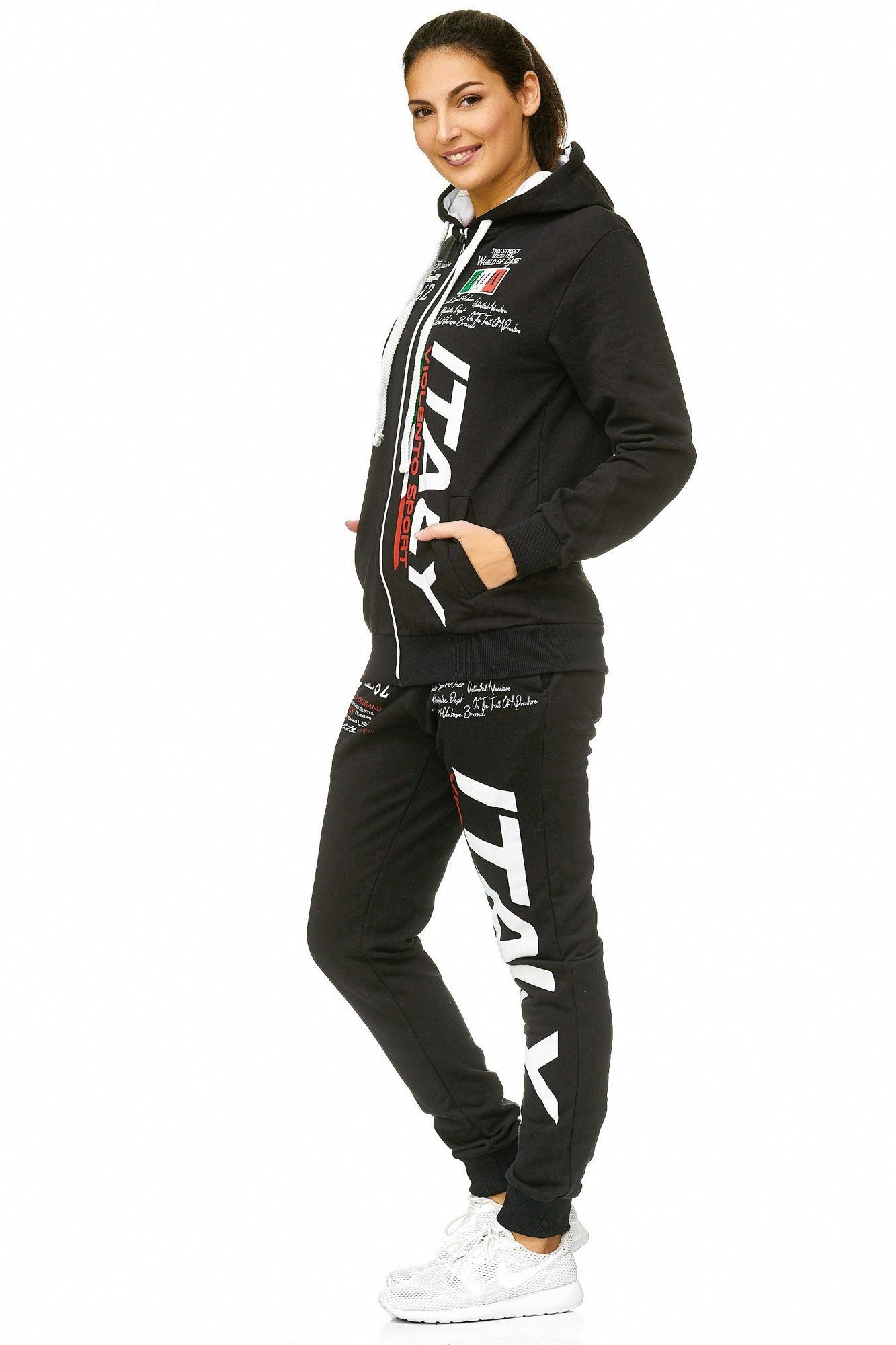 L.gonline Freizeitanzug Damen Jogginganzug, Hose und Kapuzenjacke, 100% Bau günstig online kaufen