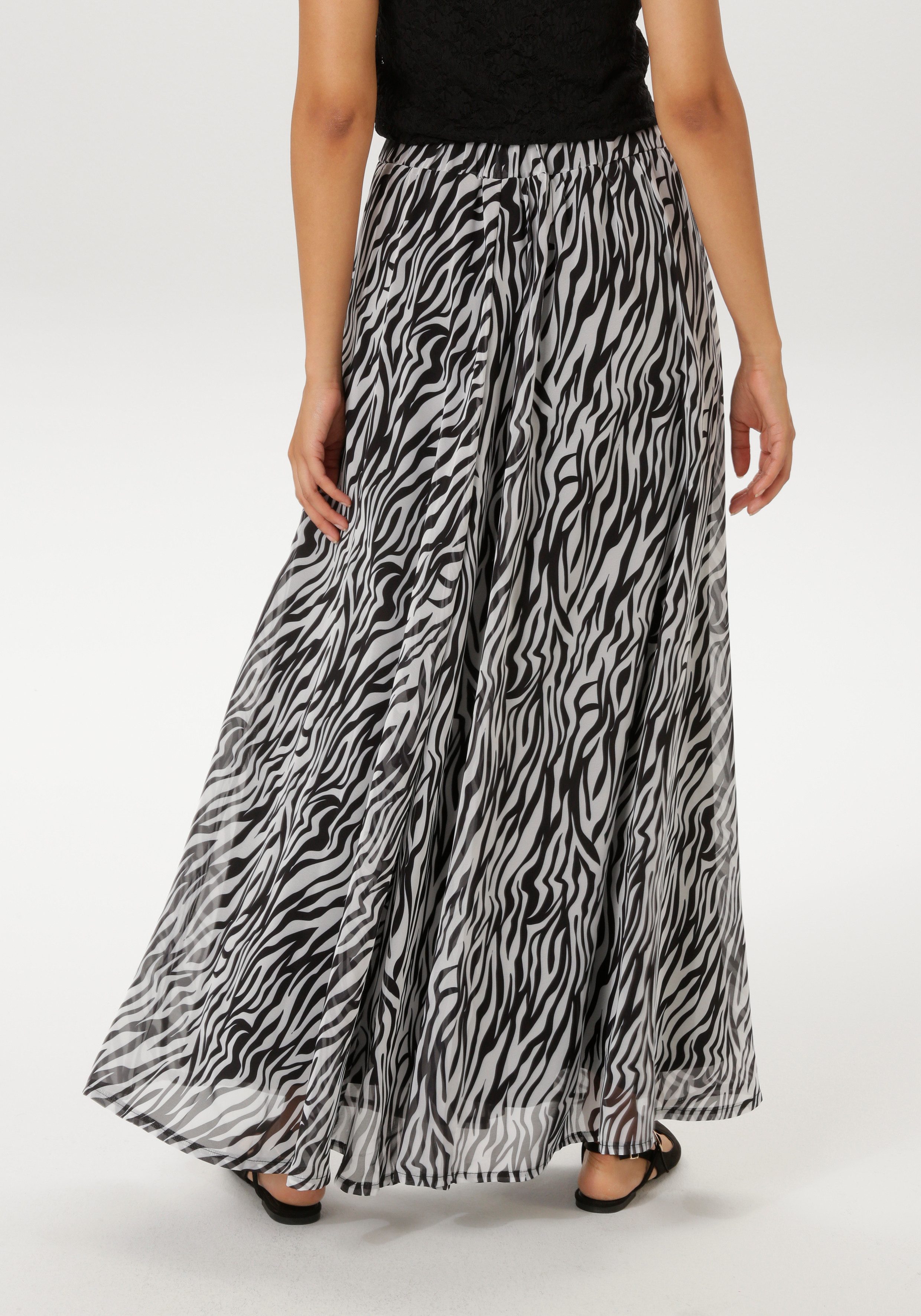 Aniston CASUAL Maxirock im trendigen Zebra-Muster - NEUE KOLLEKTION