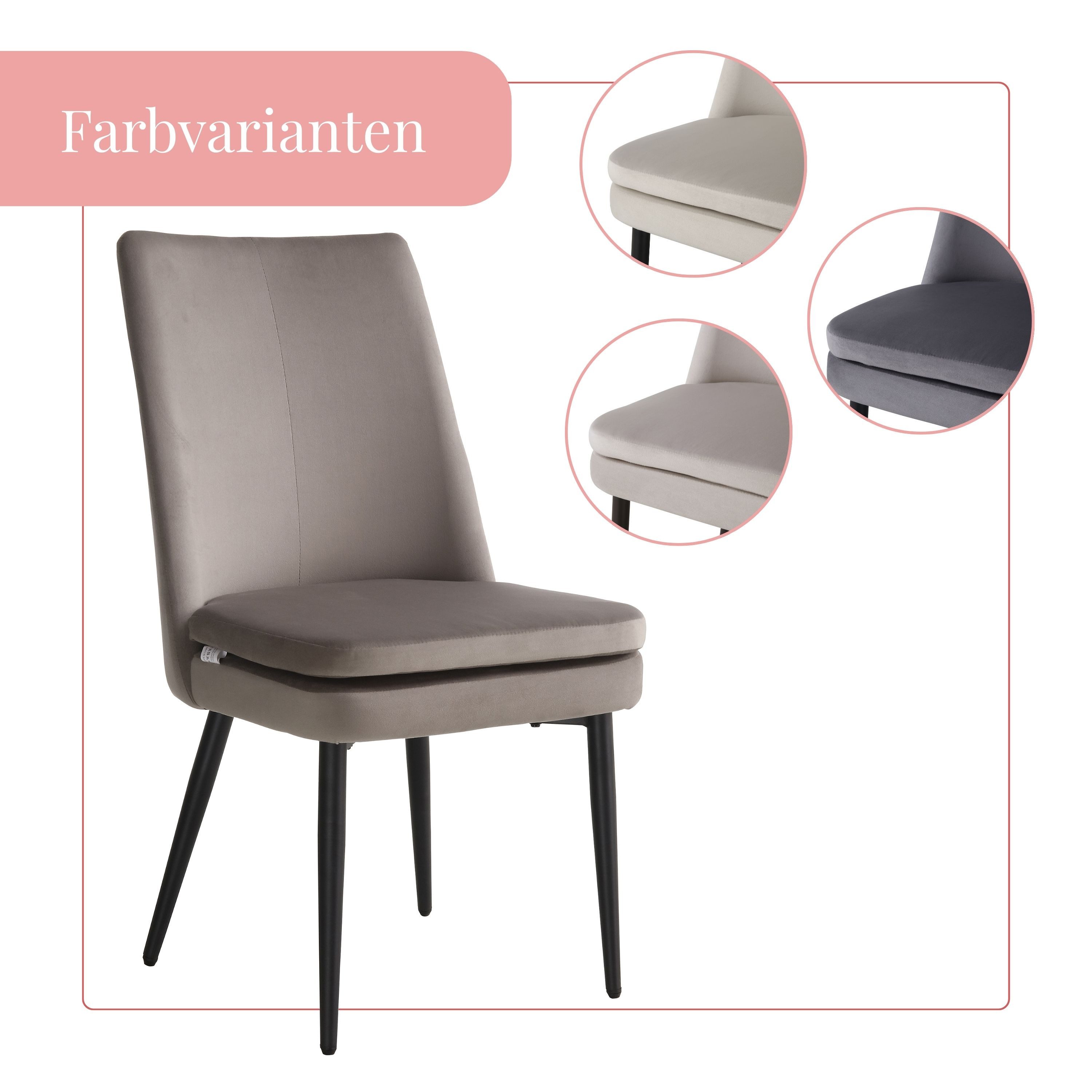 BHS LIVING Esszimmerstuhl -Küchen-&Wohnzimmerstuhl, Wartebereich LIVIA Polstersessel 60x47x89cm