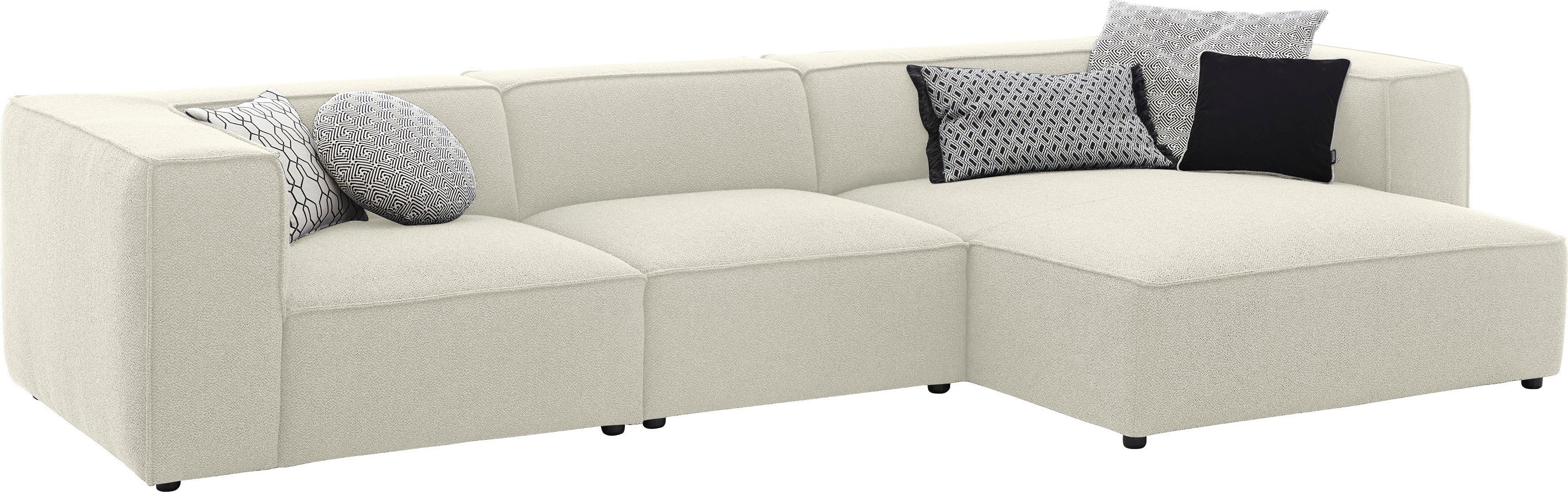 W.SCHILLIG Ecksofa around-the-block Mega Sofa, viel Platz und hoher Sitzkomfort, L-Form, mit eleganter Biese, mit Federkern, Breite 341 cm