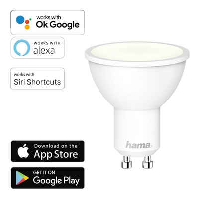 Hama Hängeleuchten »WLAN LED-Lampe GU10 4,5W 25W Birne Dimmbar«, WiFi Verbindung, 5,5W = 40W, Smart Home, App-Steuerung auch Sprachsteuerung passend für Amazon Alexa und OK Google Assistent