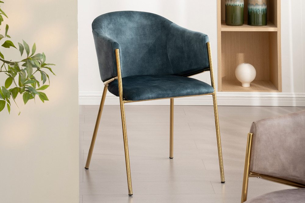 riess-ambiente Esszimmerstuhl NOBLESSE petrol / gold günstig online kaufen