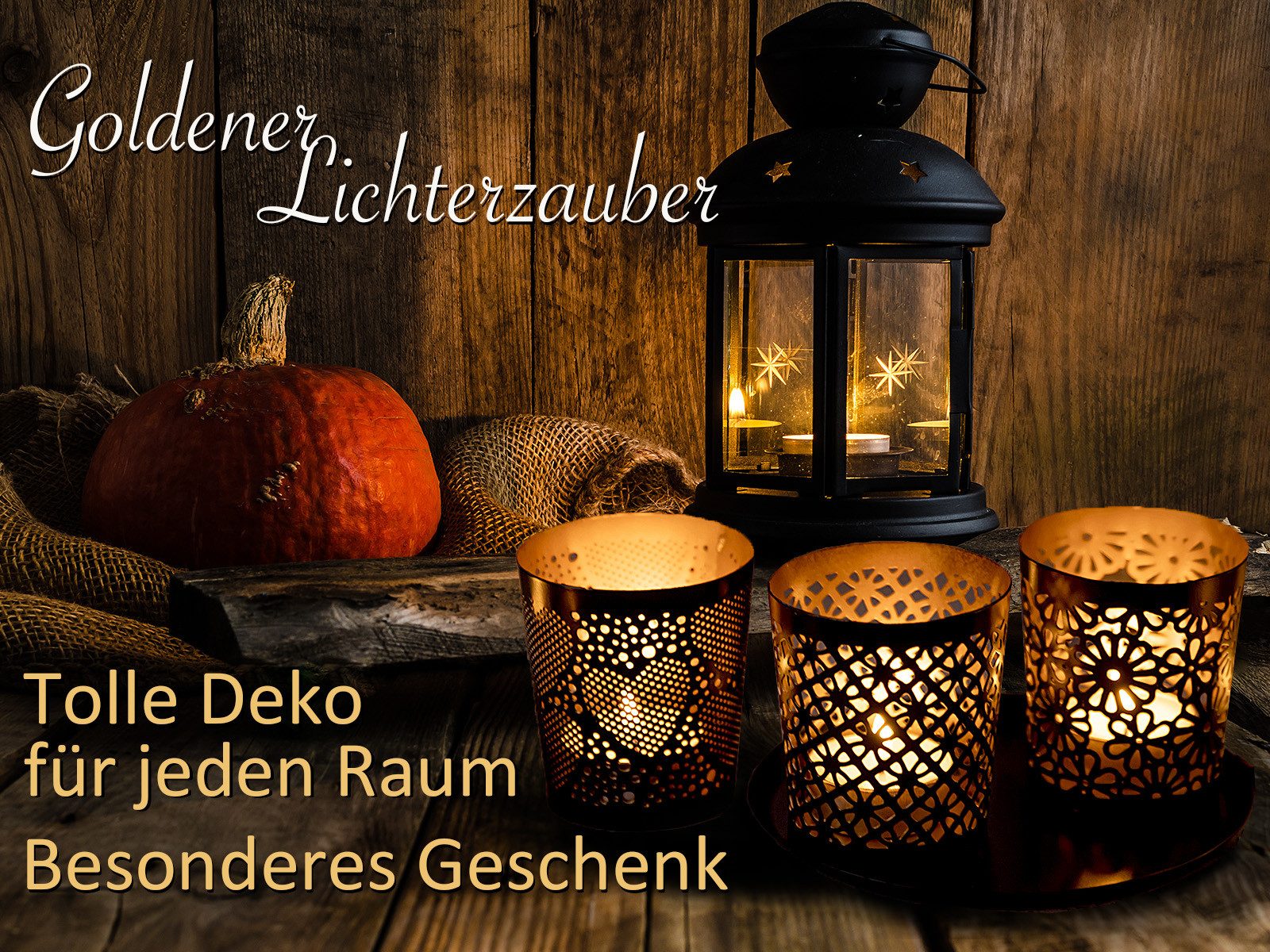 Amagohome Teelichthalter Kerzenständer Kerzenhalter Teelichthalter Metall schwarz gold – Bild 4 von 5