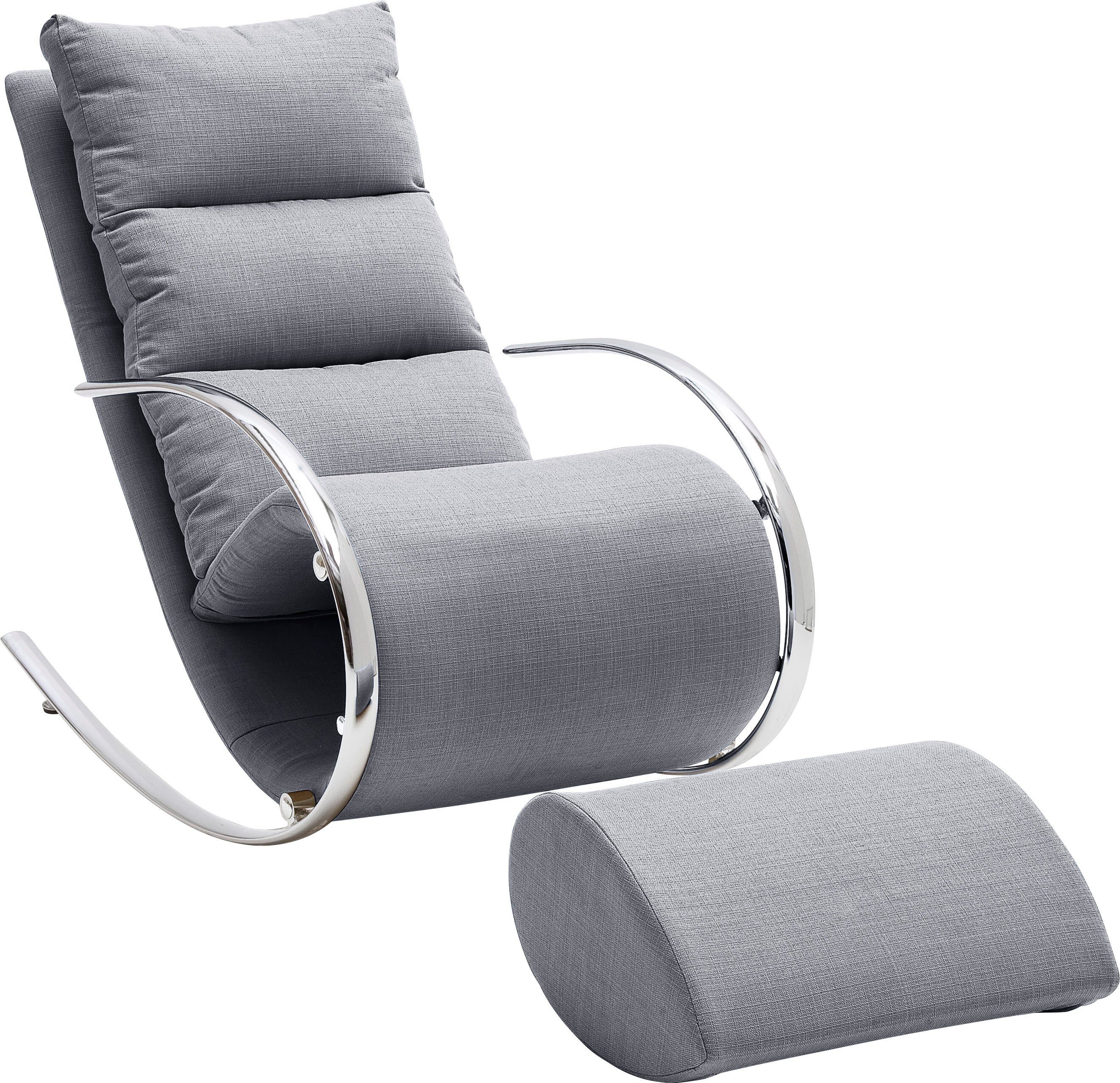 MCA furniture Relaxsessel York, Hocker, kg grau | grau Relaxsessel bis belastbar 100 mit