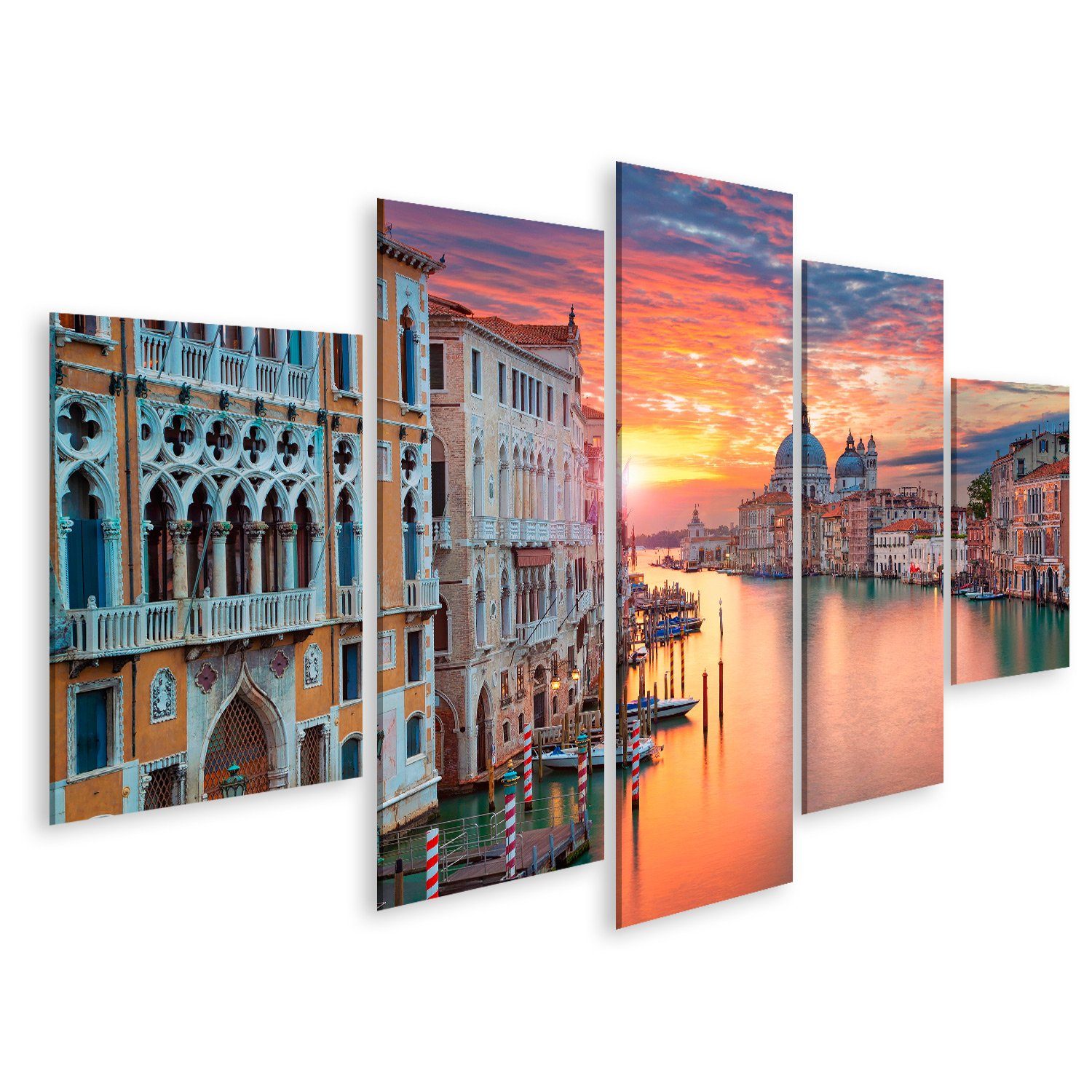 Leinwandbild Bild auf Leinwand Venedig im Sonnenlicht Canale Grand Gondoliere Wandb