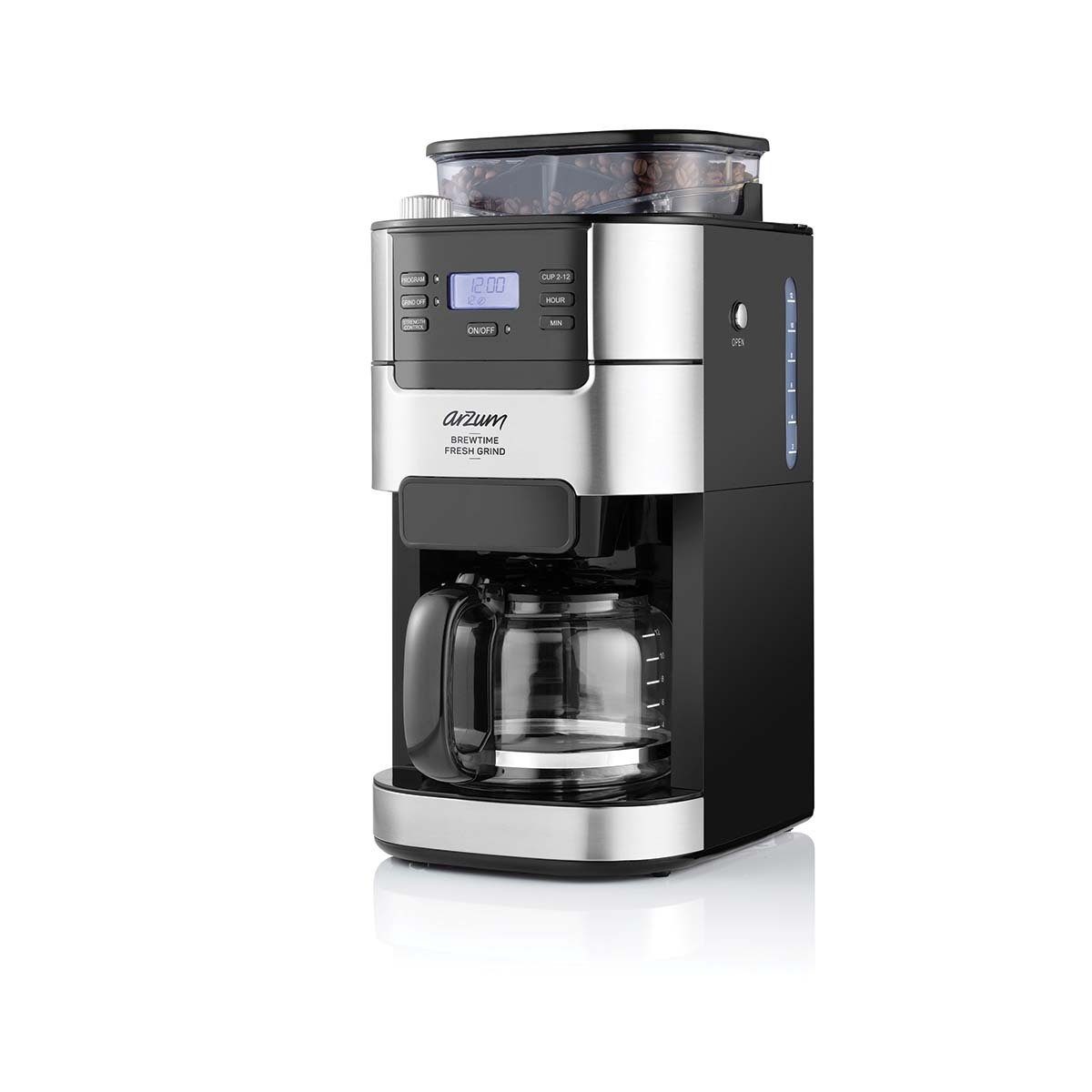 [Neu 2024] Arzum Kaffeemaschine mit Kaffeemaschine Fresh Filterkaffeemaschine mit Mahlwerk Brewtime Mahlwerk Grind