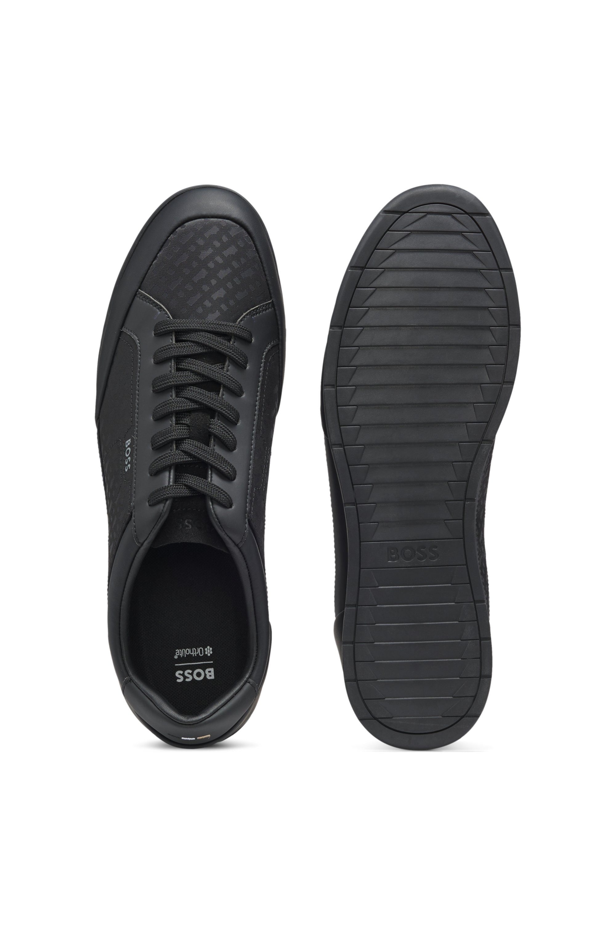 BOSS Nitan_Tenn Sneaker Schnürschuh, Halbschuh, Freizeitsneaker im Material günstig online kaufen