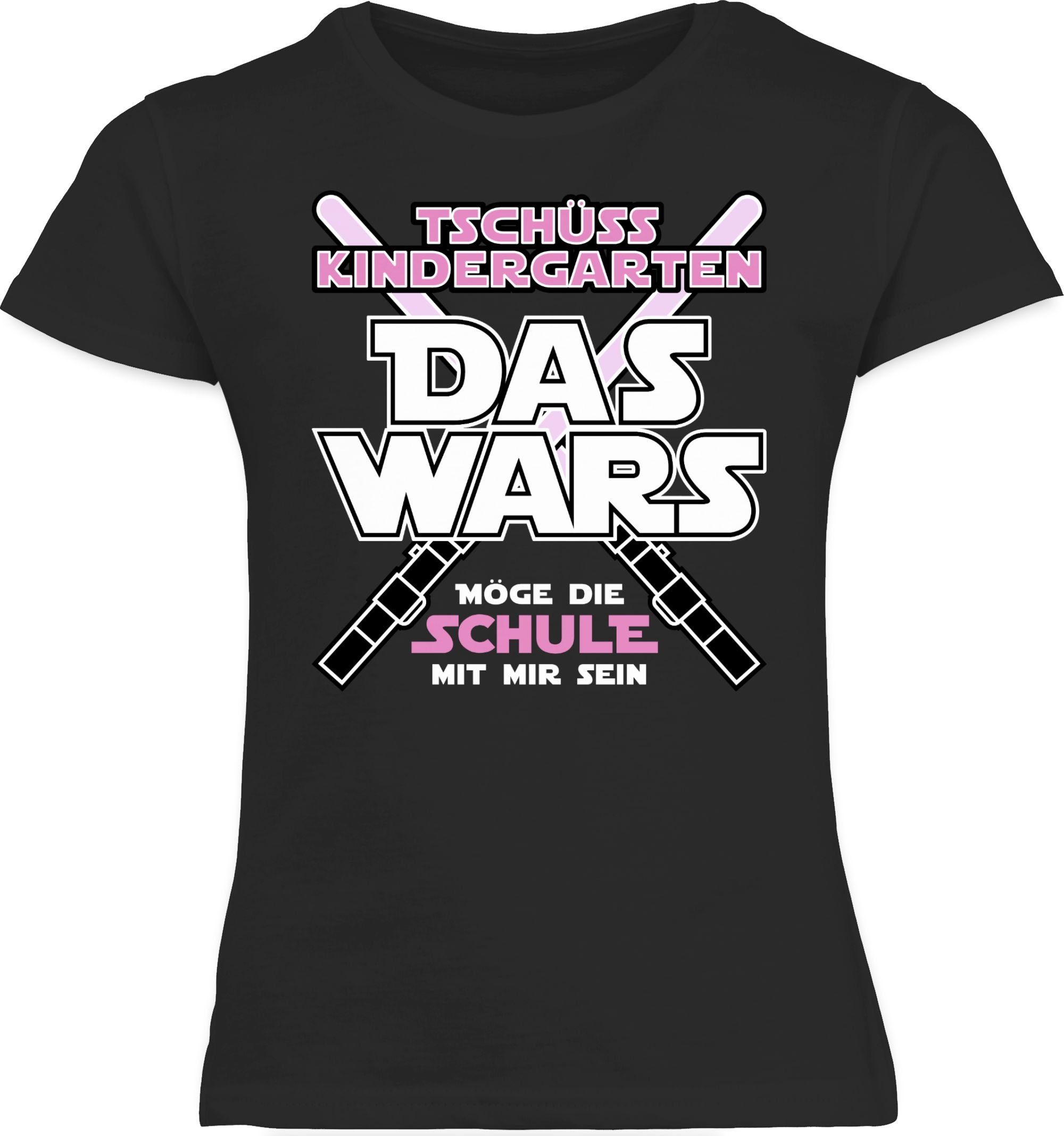 Shirtracer T-Shirt Das Wars Einschulung Kindergarten 2 Rosa Mädchen Schwarz