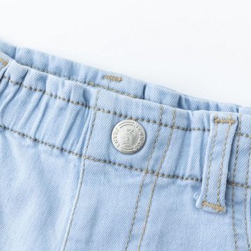 suebidou Jeansshorts kurze Sommershorts Jeanshose für Baby Mädchen/Kleinkind hellblau Flamingo Print