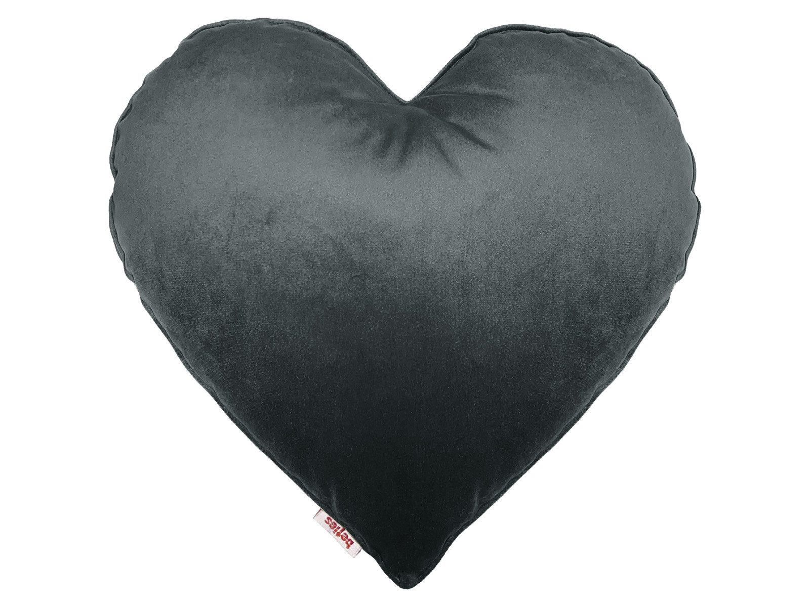 beties Dekokissen Samt&Sonders, Herz Kissen gefüllt stein-grau