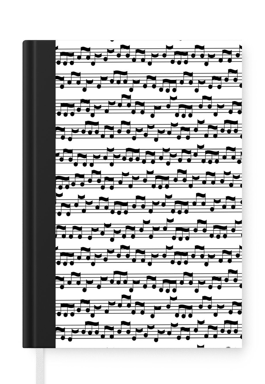 MuchoWow Notizbuch Musik - Patterns - Musiknoten, Journal, Merkzettel, Tagebuch, Notizheft, A5, 98 Seiten, Haushaltsbuch
