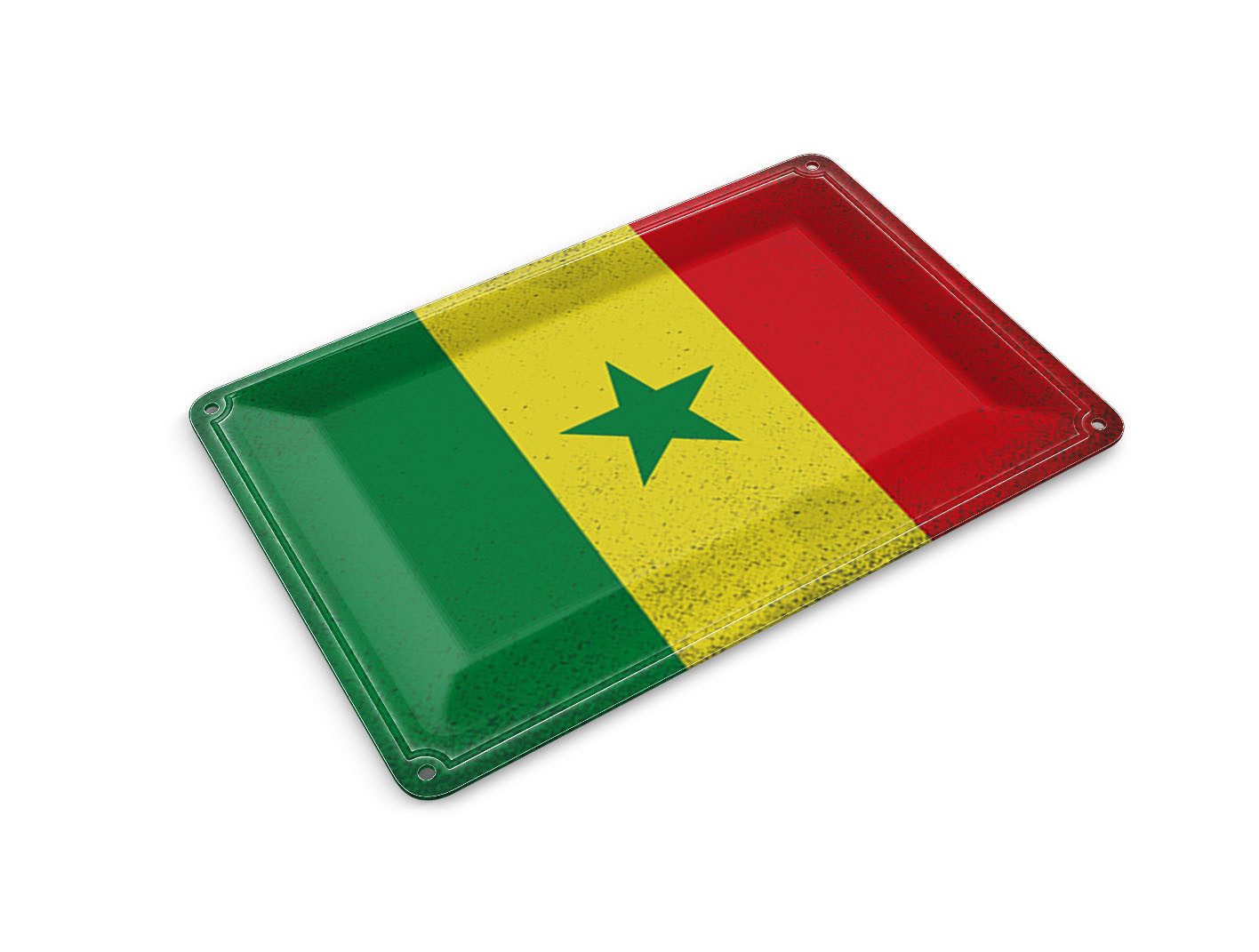 Femer GmbH Postkarte Flagge Senegal 14x10 cm Flag of Senegal Vintage, unfrankiert