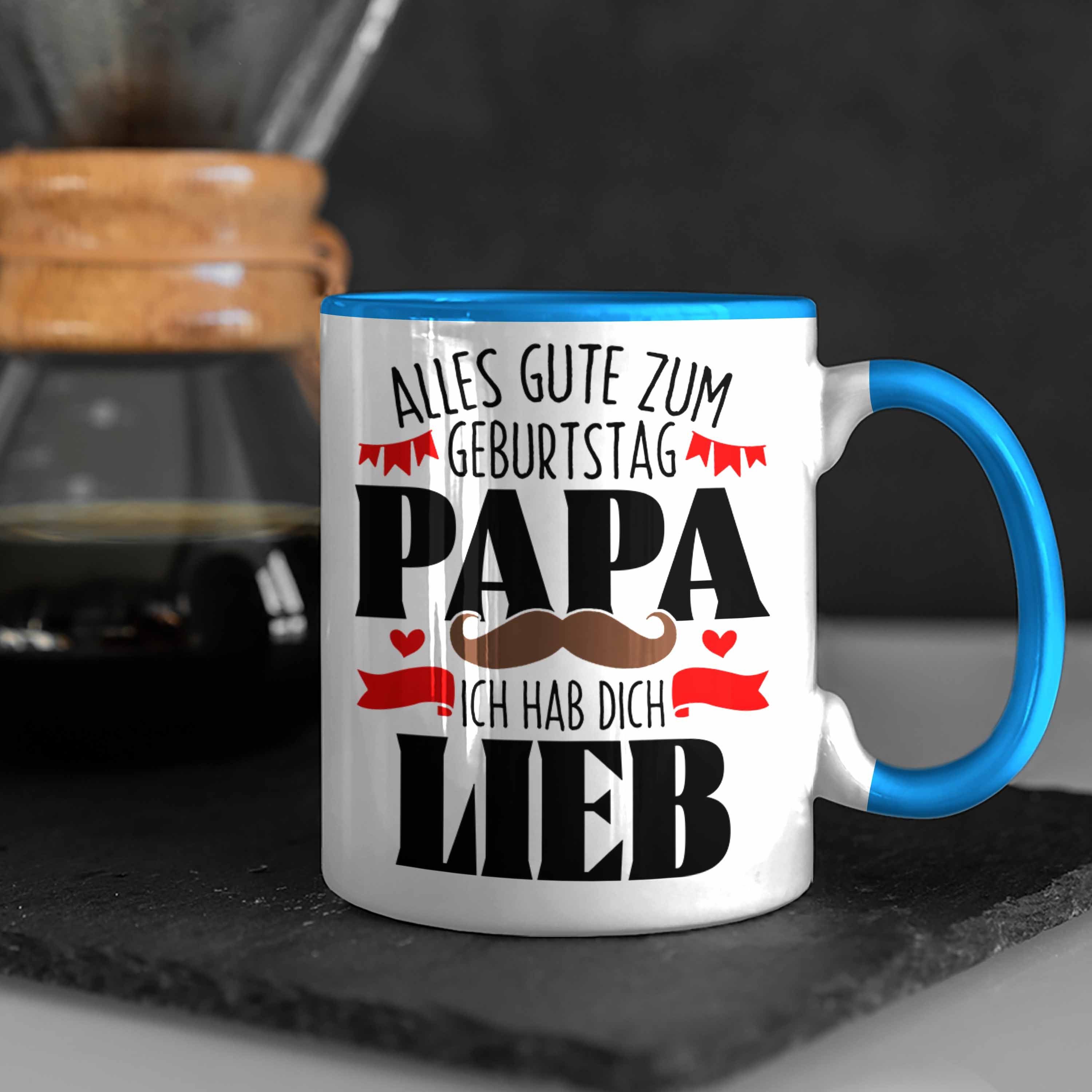 Ge Geschenk Lieb Vater Papa Geburtstag Blau Dich Ich Trendation - Trendation Tasse Hab Tasse