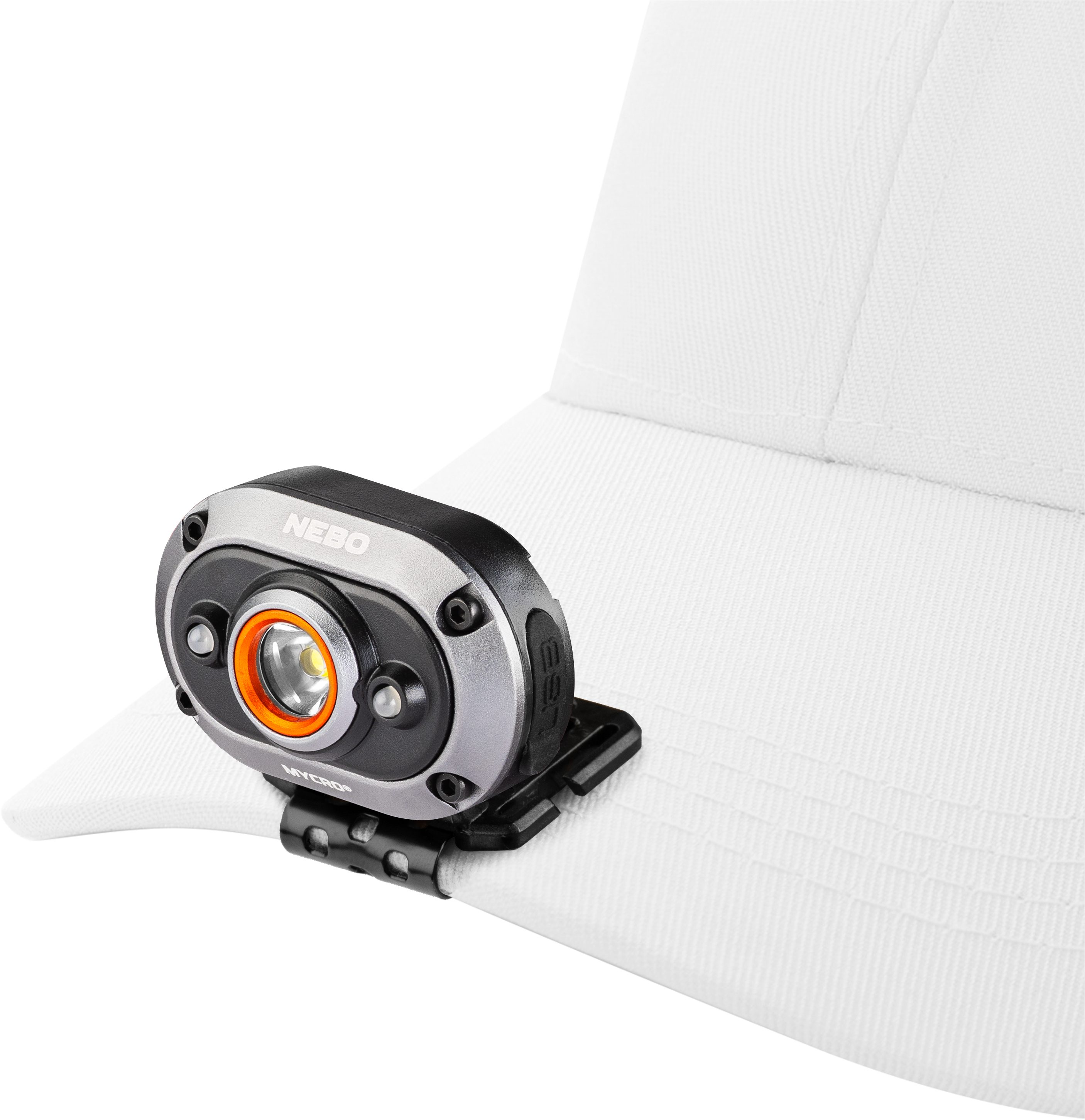 NEBO LED Taschenlampe Nebo MYCRO 450+ (Set, 3-St., Stirnlampe inkl. Ladekabel, Strinband)