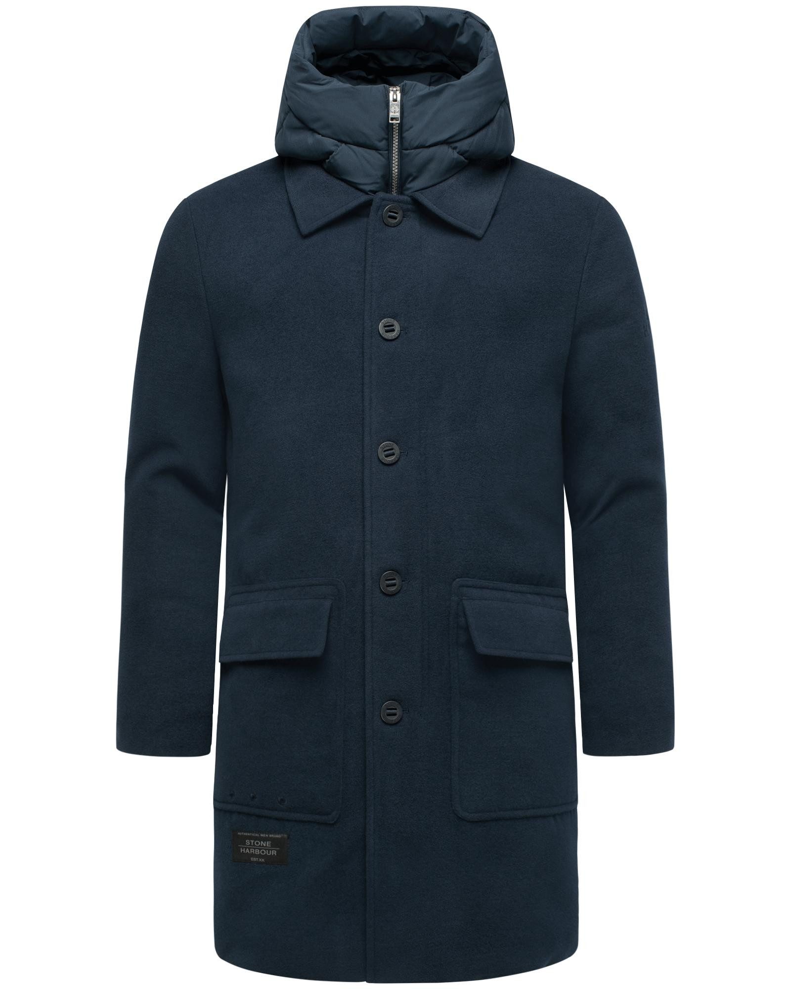 Stone Harbour Trenchcoat Thiagoo XX Kurzmantel in Wollmantel-Optik mit herausnehmbaren Inlay