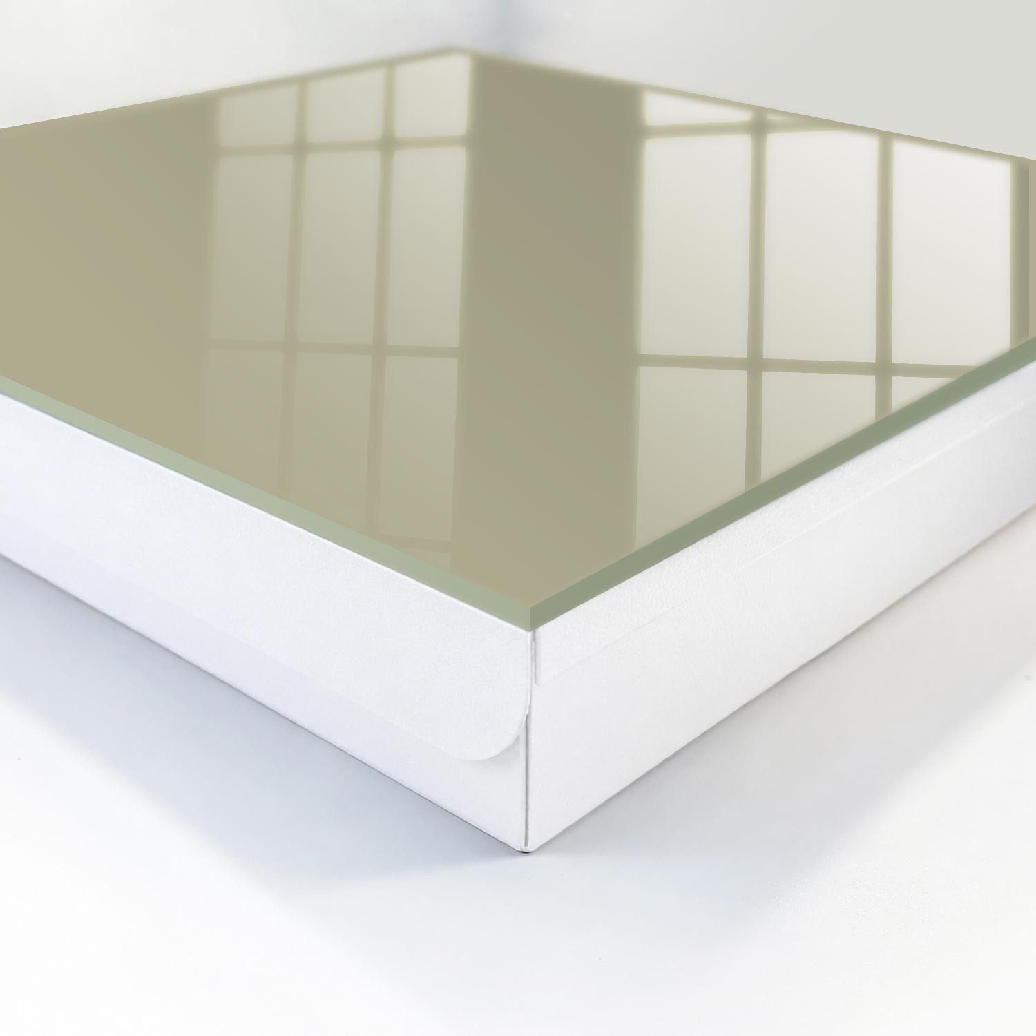 Tulup Schlüsselkasten Schlüsselkasten mit Glasfront in modernem Design von Tulup, Dunkelcreme – Bild 5 von 5