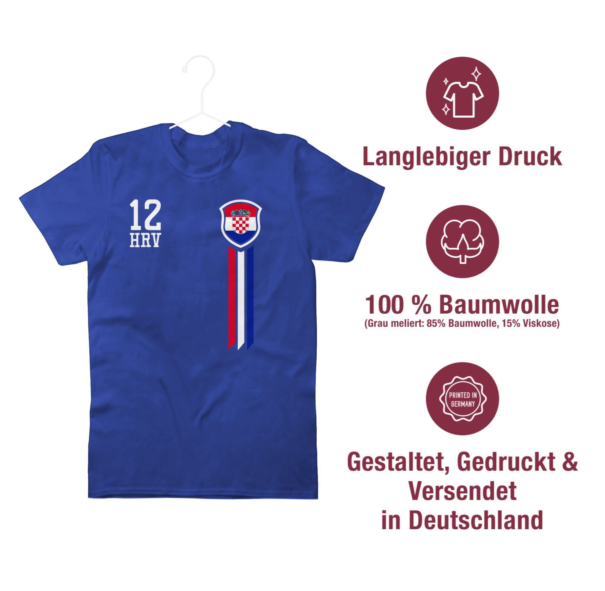 Shirtracer T-Shirt 12. Mann Kroatien Fan-Shirt 2026 Fussball WM Fanartikel