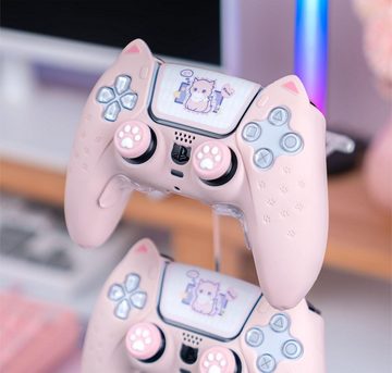 HYTIREBY Controller-Schutzhülle Pink Cat Paw PS5 Controller Gamepad Zubehör, PS5 Controller Gamepad Anti-Rutsch-Silikon-Schutzhülle