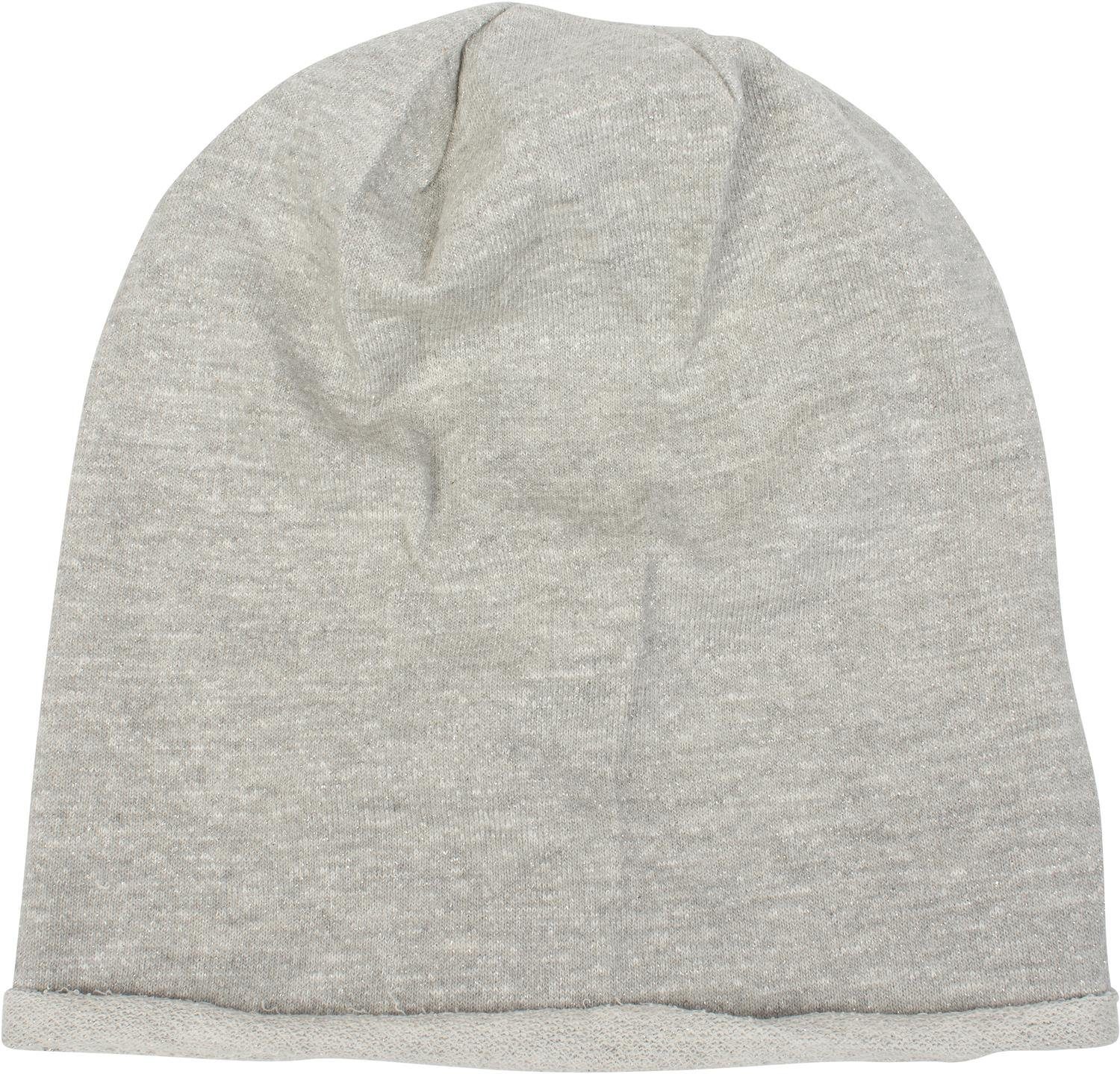 Mütze Hellgrau styleBREAKER Glitzer (1-St) Beanie All meliert Over mit Beanie