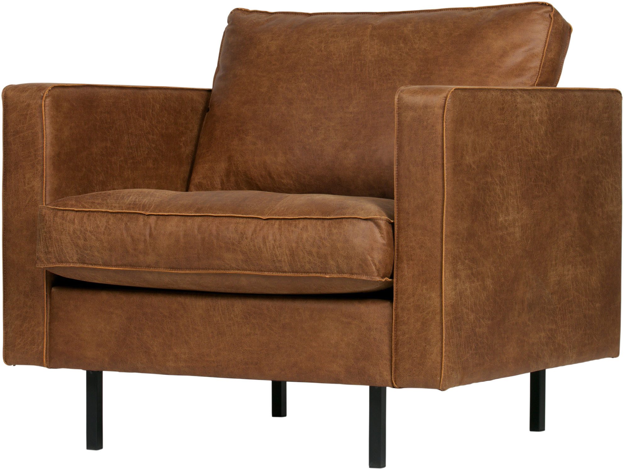 WOOOD Sessel Rodeo Classic, frei im Raum stellbar, mit recyceltem Leder, H 83 cm x B 98 cm