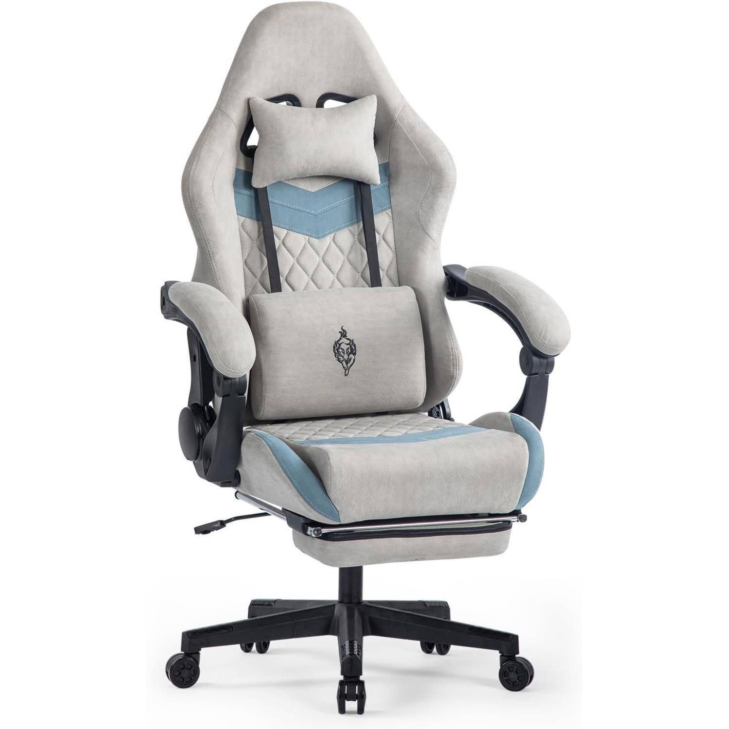 Powerwill Gaming Chair Gaming Chair with Footrest (Ergonomischer Gaming Sessel mit Lendenwirbelstütze), 150 kg Belastbarkeit Gamer Stuhl