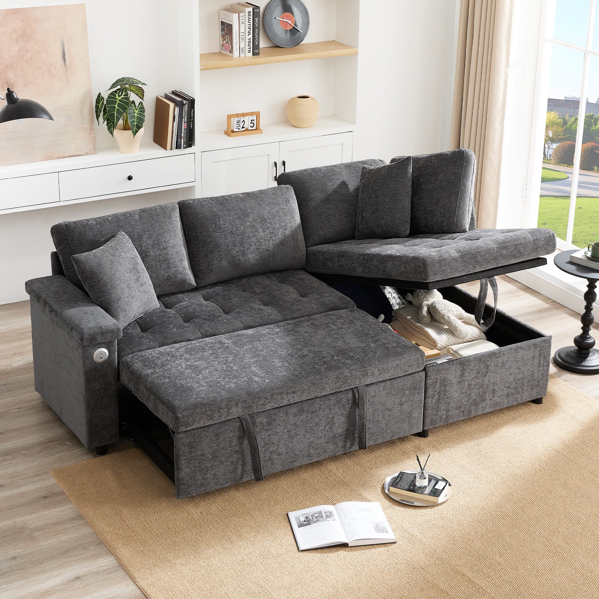 TavilaEcon Ecksofa L-Sofa mit ausziehbarer Liegefäche günstig online kaufen