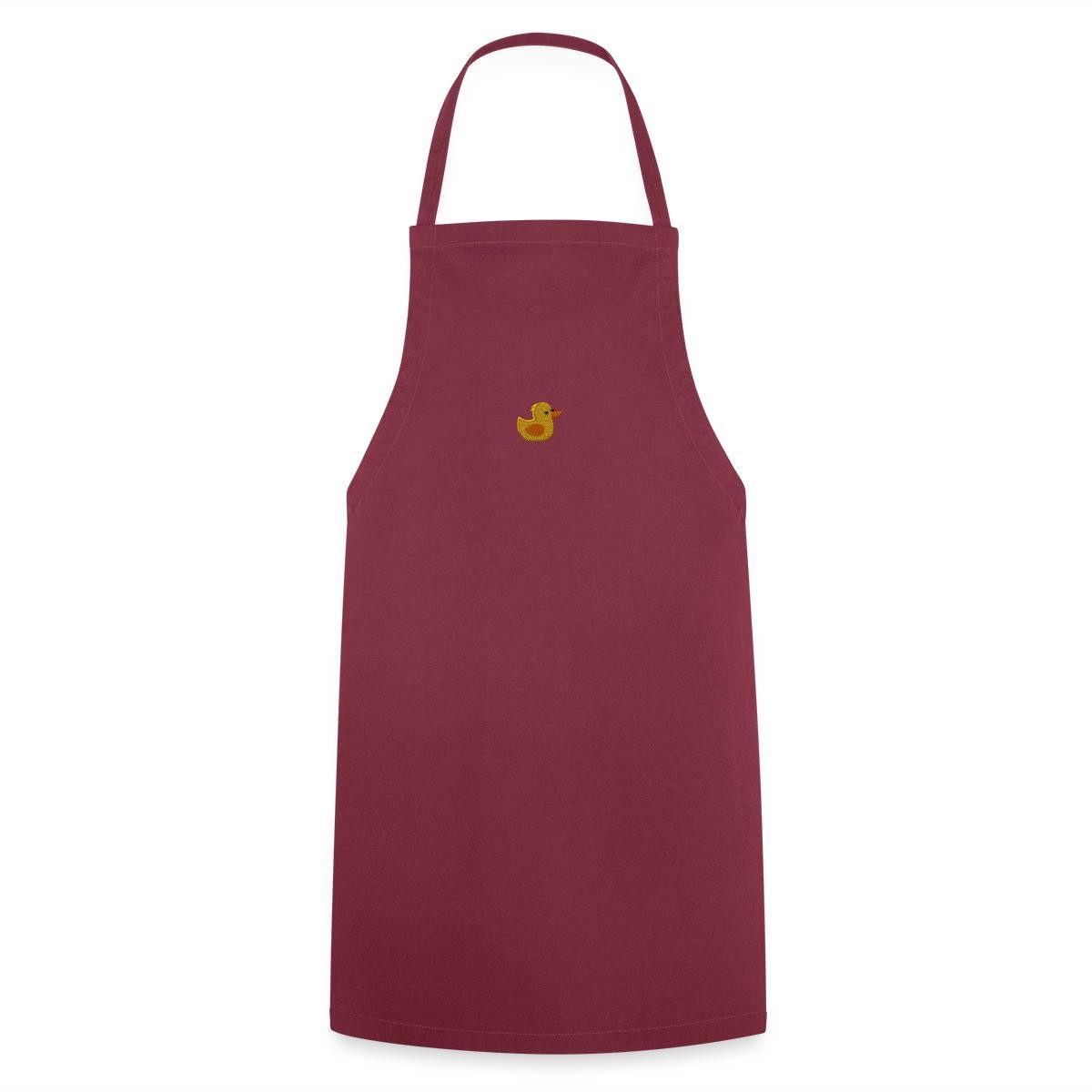 Spreadshirt Kochschürze Gelbe Ente bestickt Süßes Entchen Stickmotiv Kochschürze, (1-tlg)