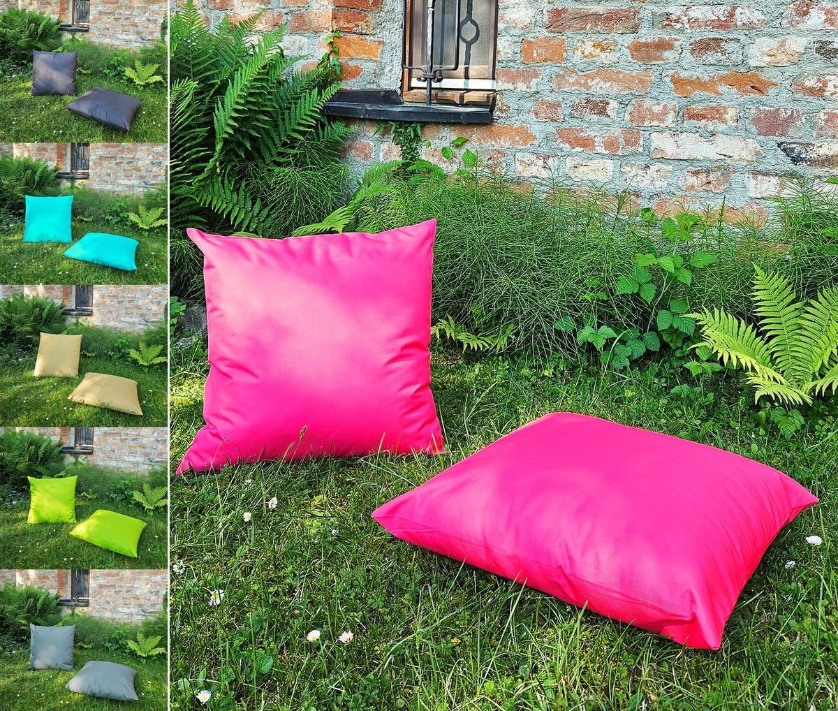 JACK Dekokissen JACK XXL Innen&Außen 50x50cm Sitzkissen, Strapazierfähig, Kissen Robust, inkl. Pink Lounge Füllung Outdoor starke Wasserabweisend, 2x Füllung