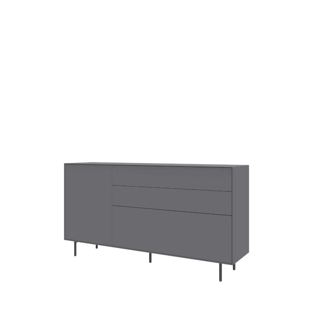 LeGer Home by Lena Gercke Sideboard Essentials, Kommode, Anrichte, Kombikommode, Schrank mit Metallfüßen, Breite: 111 cm, UV lackiert, Push-to-open-Funktion