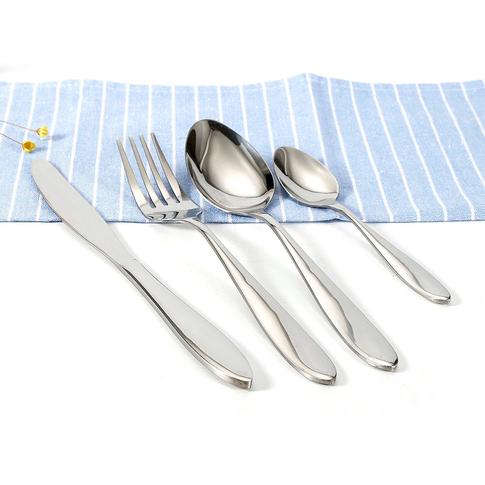 JEOBEST Besteck-Set Edelstahl Besteckset, Besteck Set 6 Personen,Hochglanzpoliert,Gift Box, 6 Personen, Essbesteck Set 24 teilig, Besteckset mit Messer Gabel Löffel
