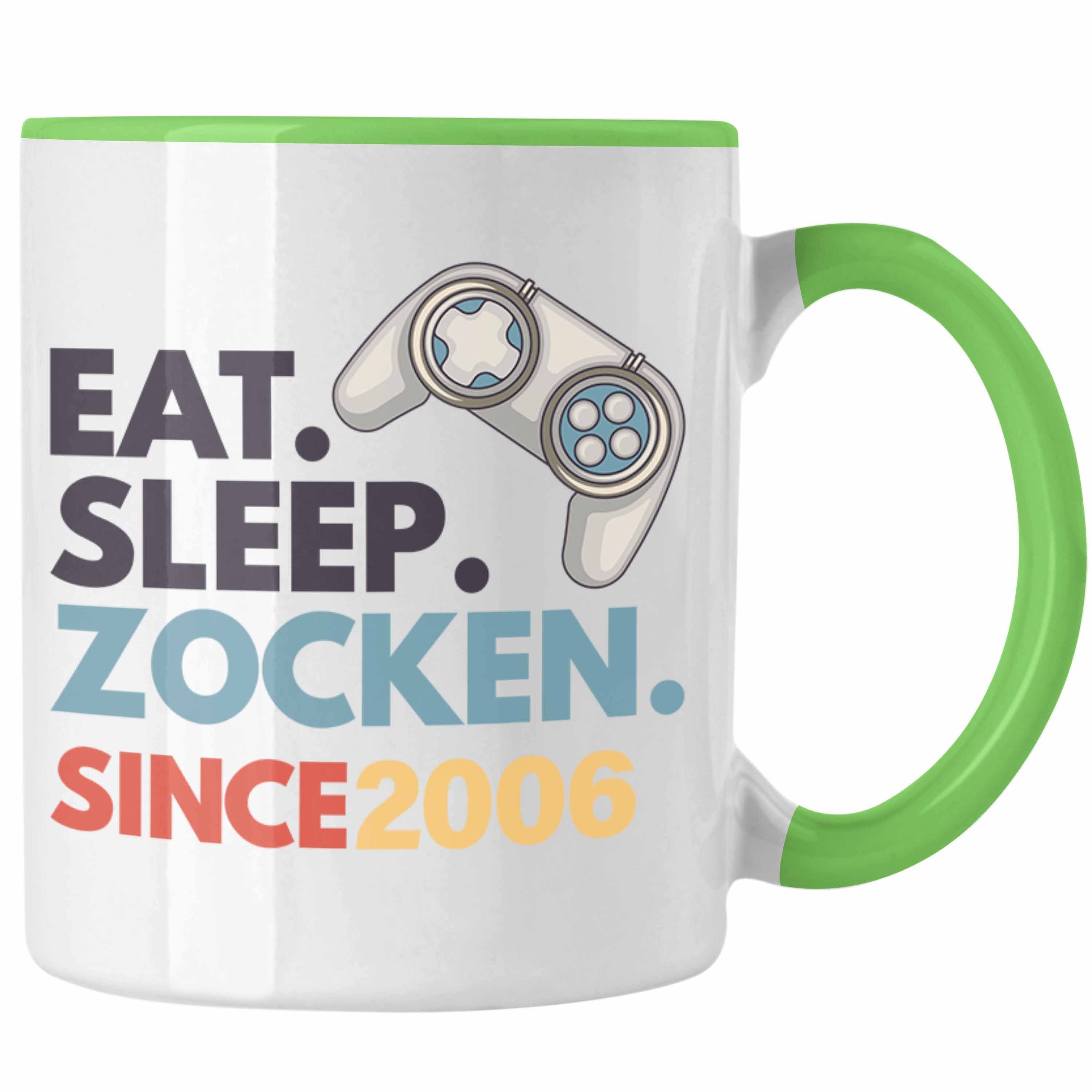 Trendation Tasse TRENDATION 16. Geburtstag Tasse Jungen Jungs Geschenk 16er Geschenkidee 16 Sohn Gamer Grün