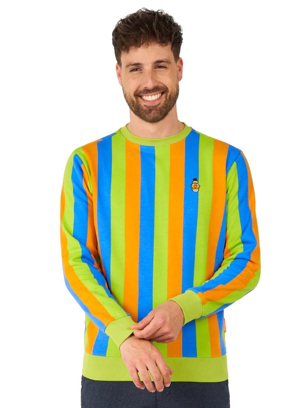 Opposuits Kostüm OppoSuits – Sesamstraße Bert Pullover, Ikonisch gestreifter Pulli von Bert aus der Sesamstraße