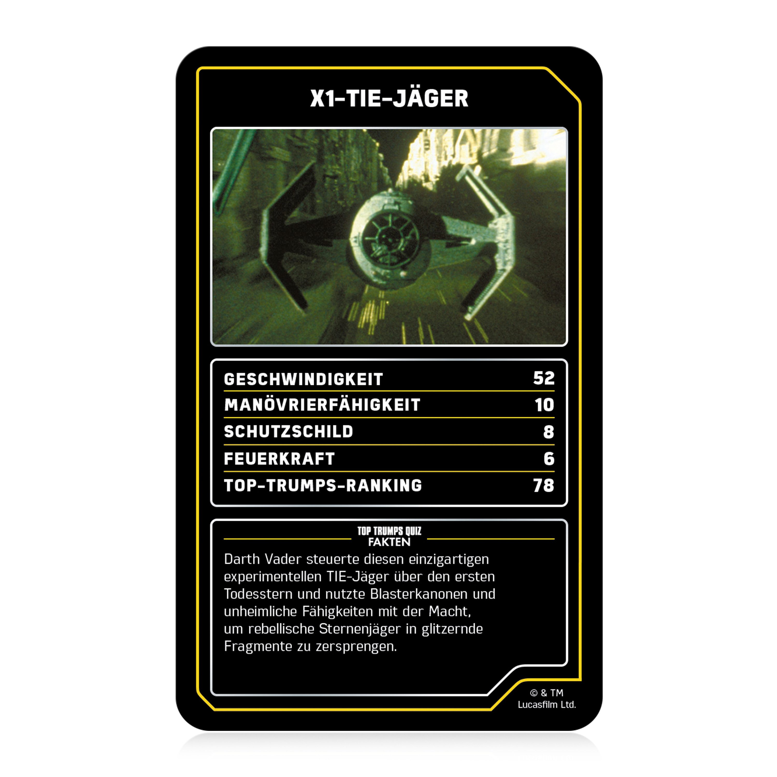 Winning Moves Spiel Top Trumps - Star Wars Raumschiffe Collectables, Quartett