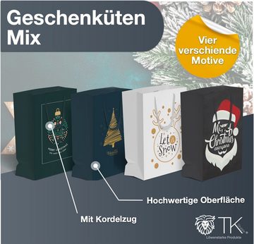 TK Gruppe Geschenkpapier 12x XXL Weihnachtstaschen Geschenktüten Geschenktaschen Modern, Mit Gechenkanhänger