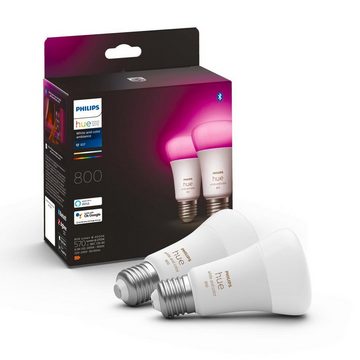 Philips Hue LED-Leuchtmittel Smartes E27 Ambiente Leuchtmittel Weiß & Farben, E27, Warmweiß, Tageslichtweiß, Farbwechsler, Neutralweiß