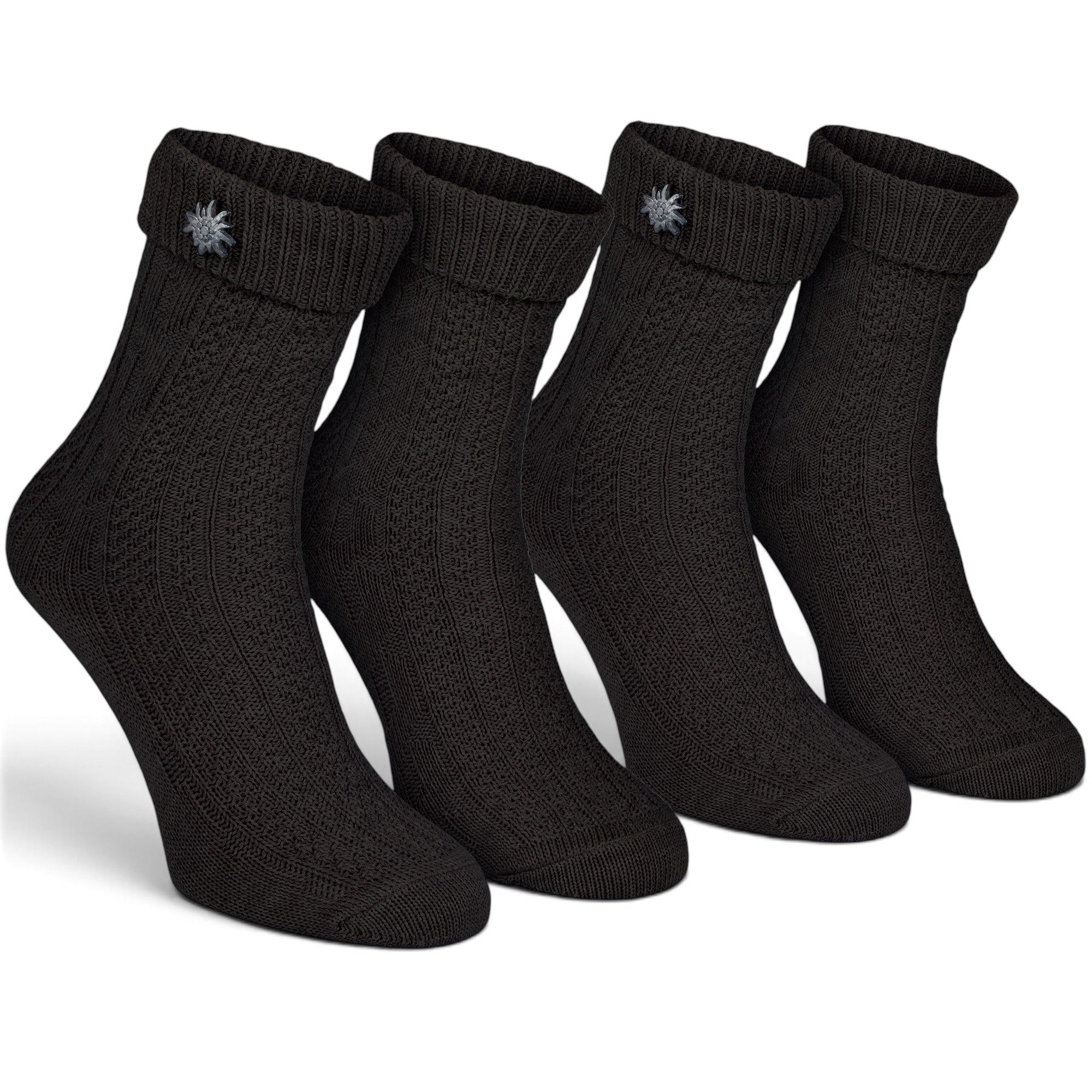 Black Snake Trachtensocken Trachtensocken Schoppersocken 2 Paar mit Zopfmuster (2-Paar) Klassische Trachtensocken mit traditionellem Zopfmuster