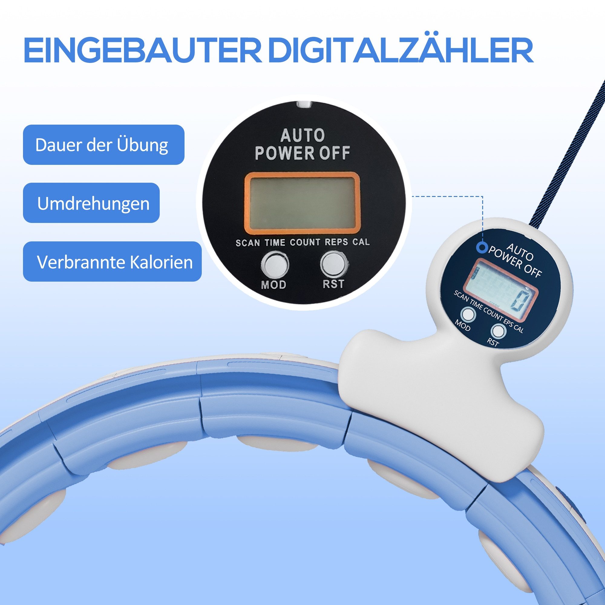 Novzep Hula-Hoop-Reifen Smart Hula Hoop Reifen Erwachsene mit Gewicht Kugel Zähler