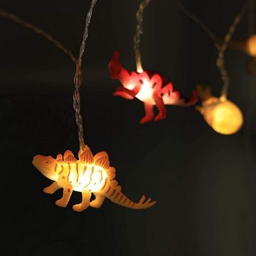 COZY HOME LED-Lichterkette Cozy Home Dino Lichterkette Batterie und Stecker