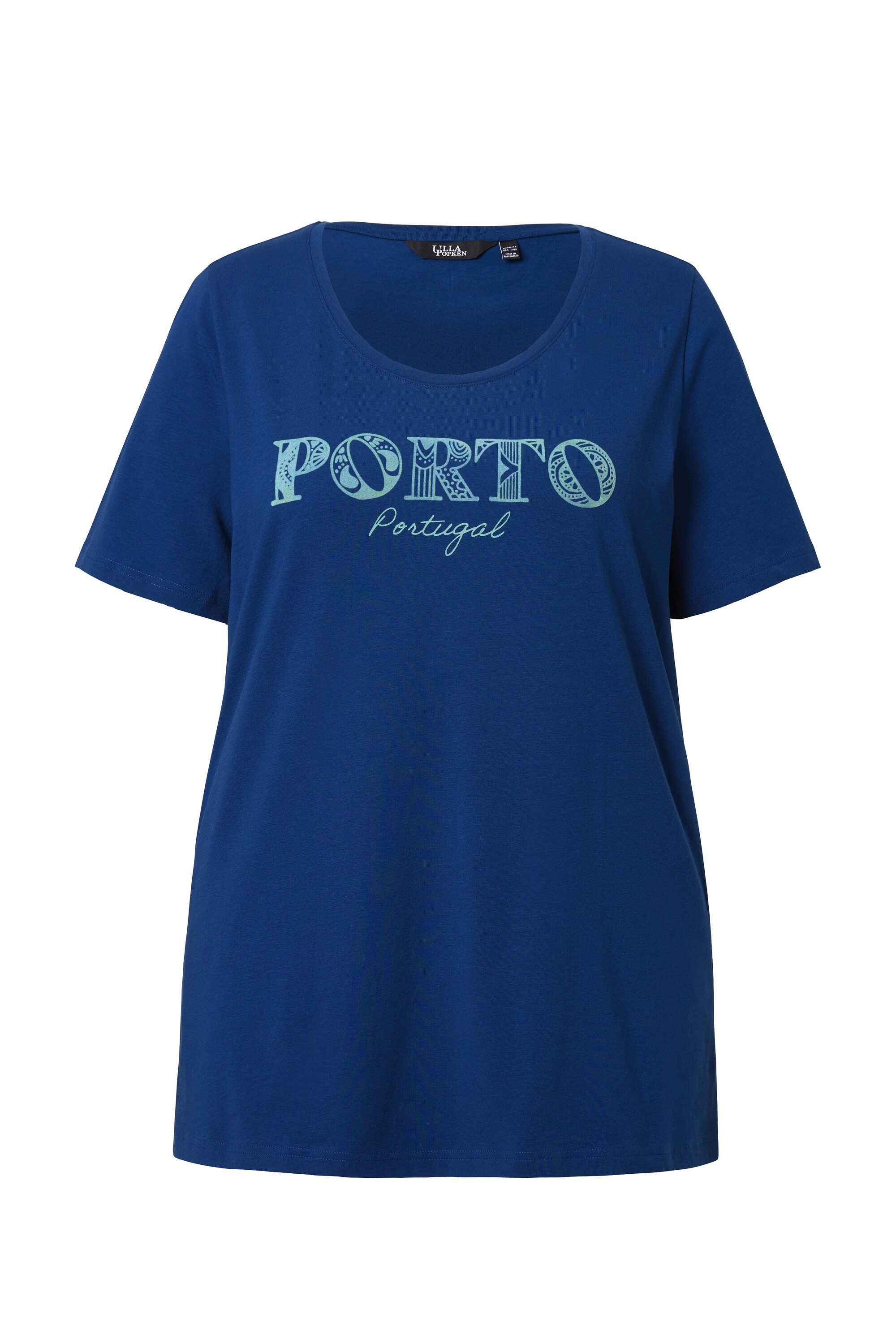 Ulla Popken T-Shirt T-Shirt A-Linie V-Ausschnitt Glocken-Halbarm günstig online kaufen