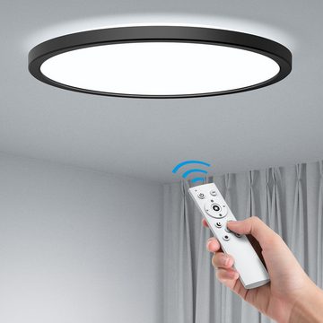MODLICHT LED Deckenleuchte 24W Dimmbar LED Deckenlampe Rund Deckenleuchte mit Fernbedienung, 3000-6500K, für Wohnzimmer Schlafzimmer Küchenlampe, IP40