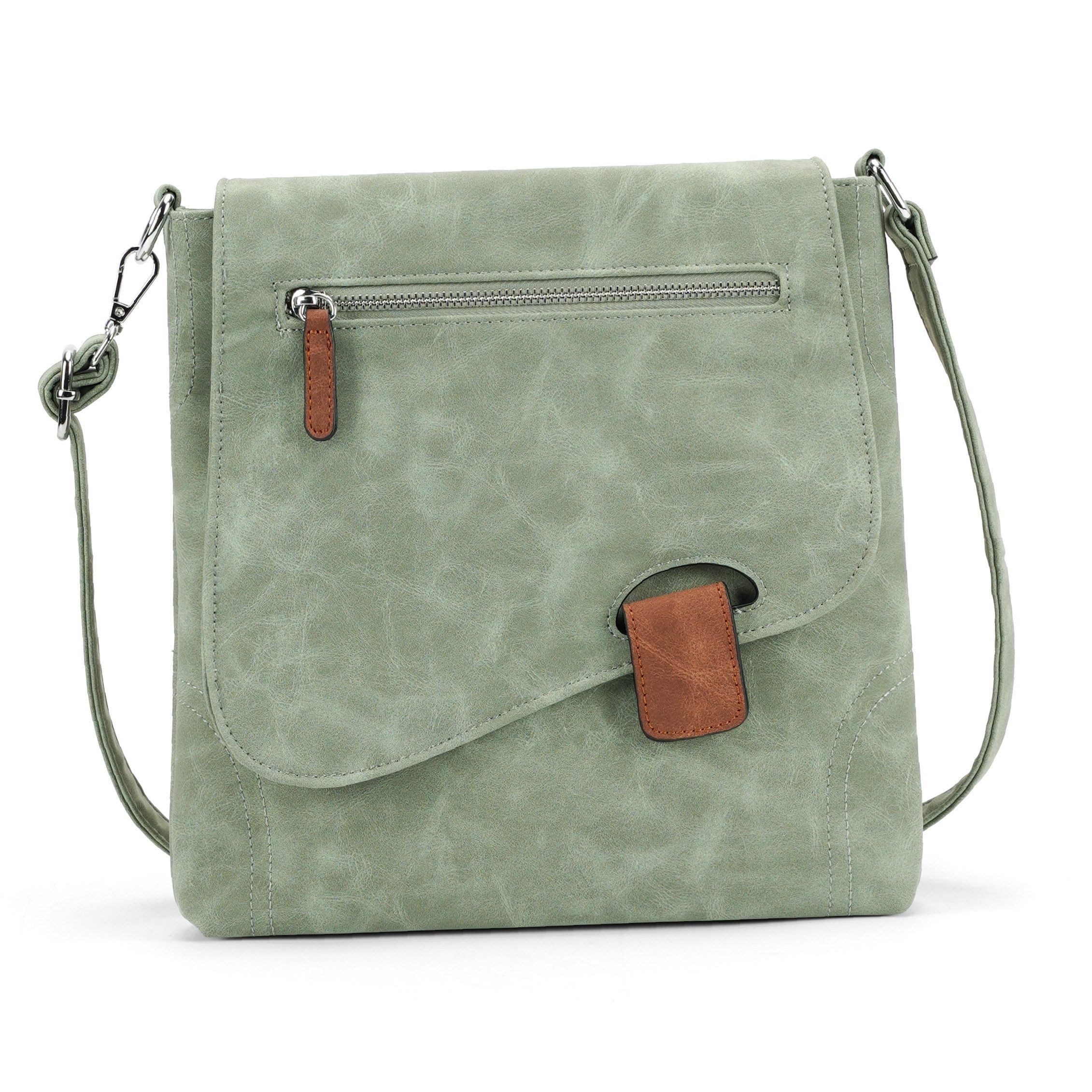MIRROSI Schultertasche Damen Umhängetasche Leder-Optik, ca. 28 x 28 x 5 cm (verstellbaren Schulterriemen), Mittelgroße Tasche, Umhängetasche für jeden Anlass