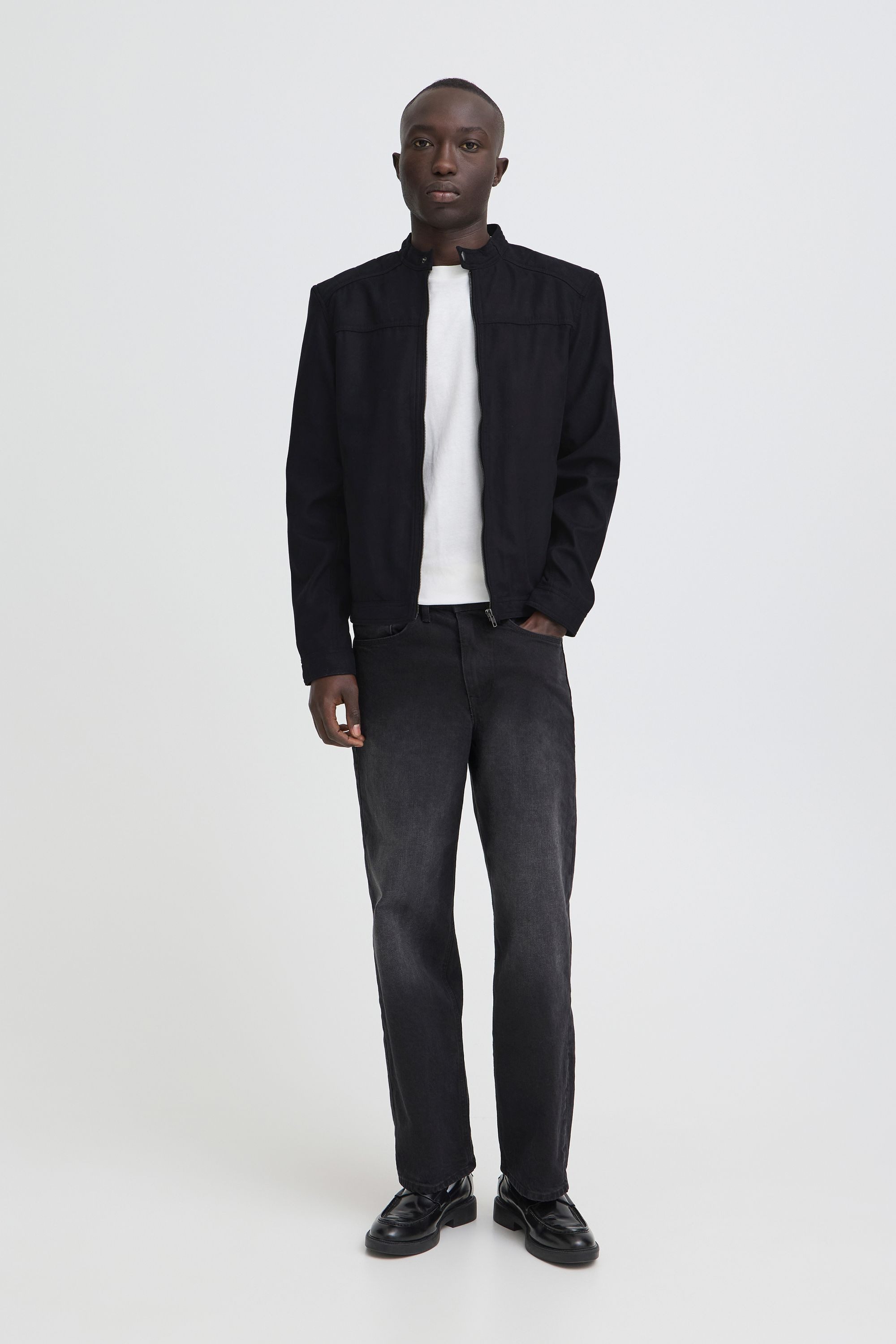 Blend Hemdjacke BHFossy Modische Kunstlederjacke mit praktischen Eingriffstaschen