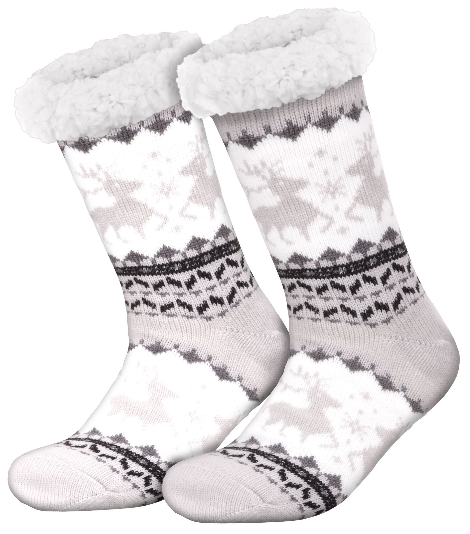compagno Kuschelsocken (1-Paar) Kuschelsocken Rentiere Noppensocken Anti Rutsch Wintersocken Socken